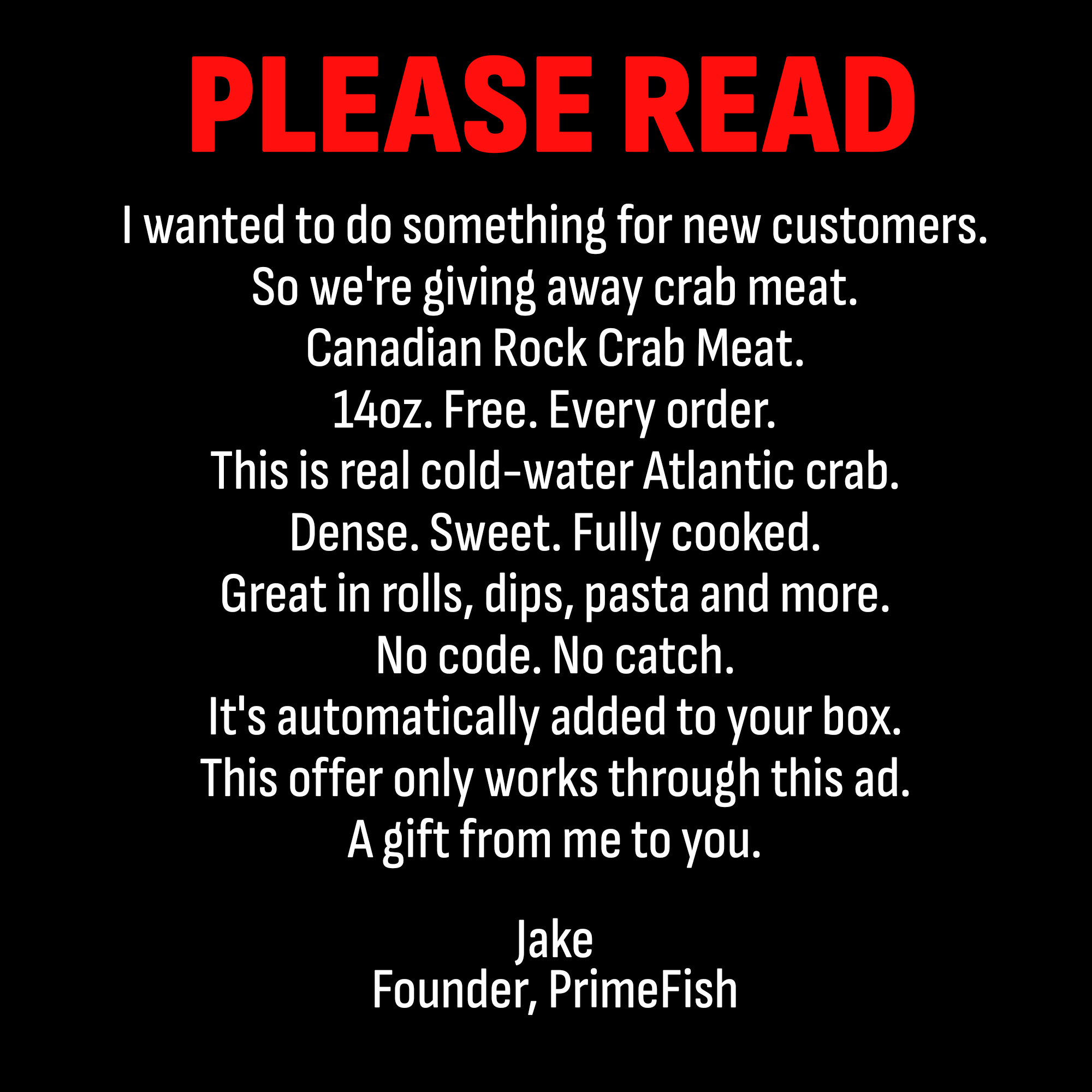 PrimeFish Seafood Co. Facebook ad