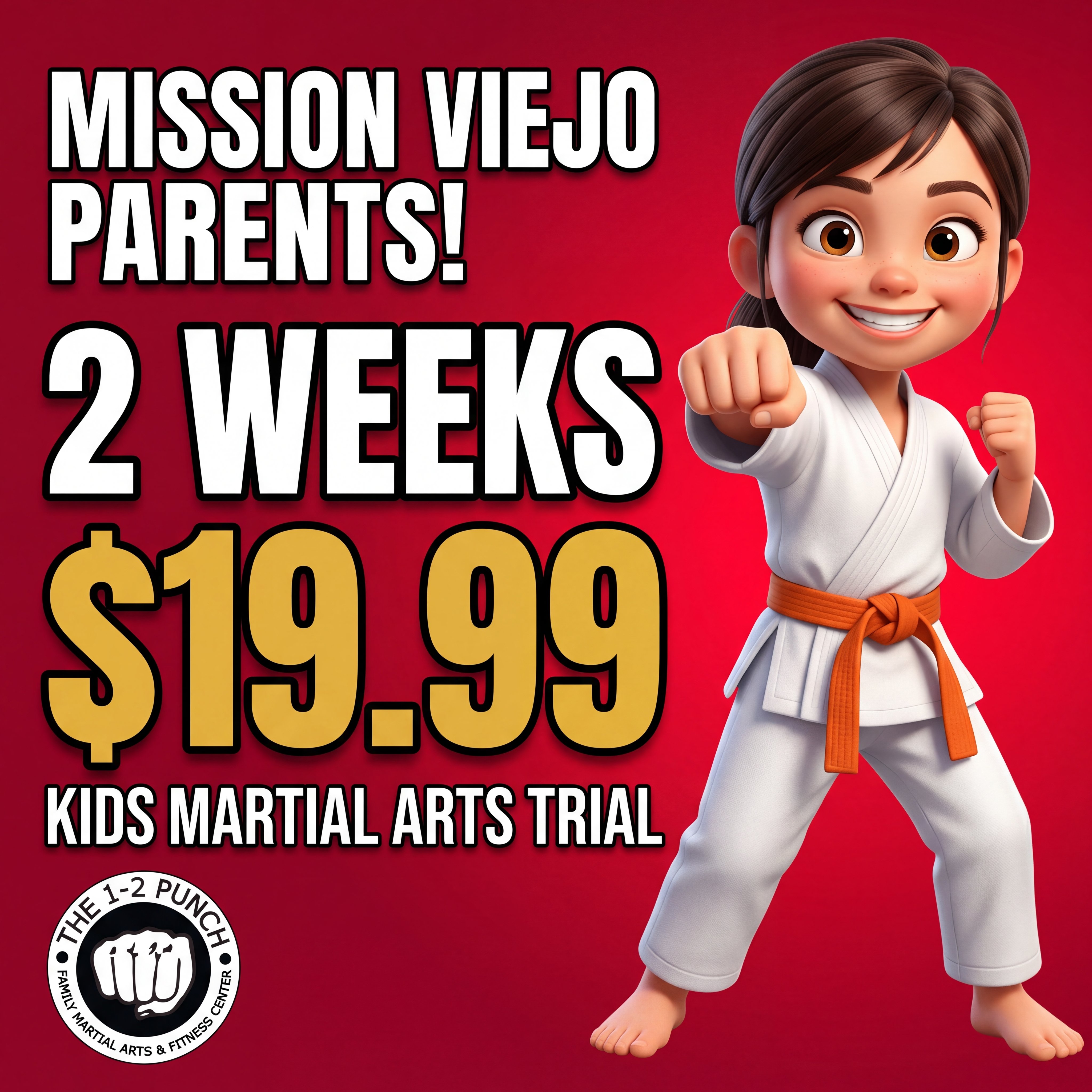 The 1-2 Punch Family Martial Arts & Fitness Center Facebook ad