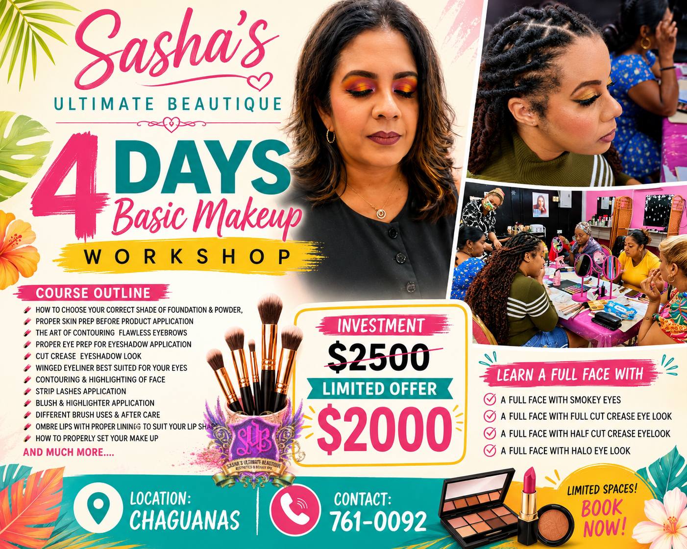 Sasha's Ultimate Beautique Facebook ad: ATTENTION JULY COSMETOLOGY COURSES AVAILABLE FOR…