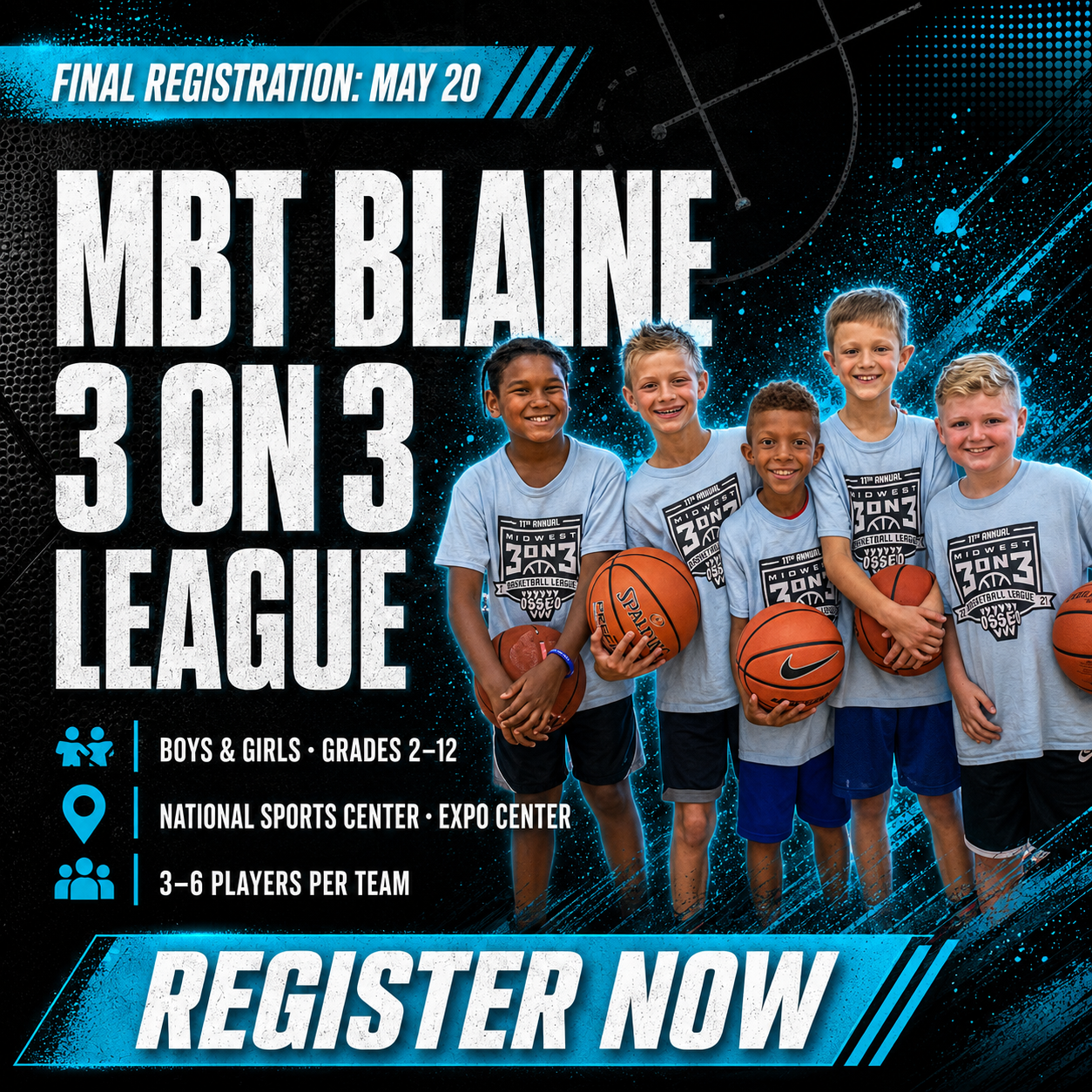 Midwest 3 on 3 Facebook ad: 3 on 3 Basketball in MBT Blaine