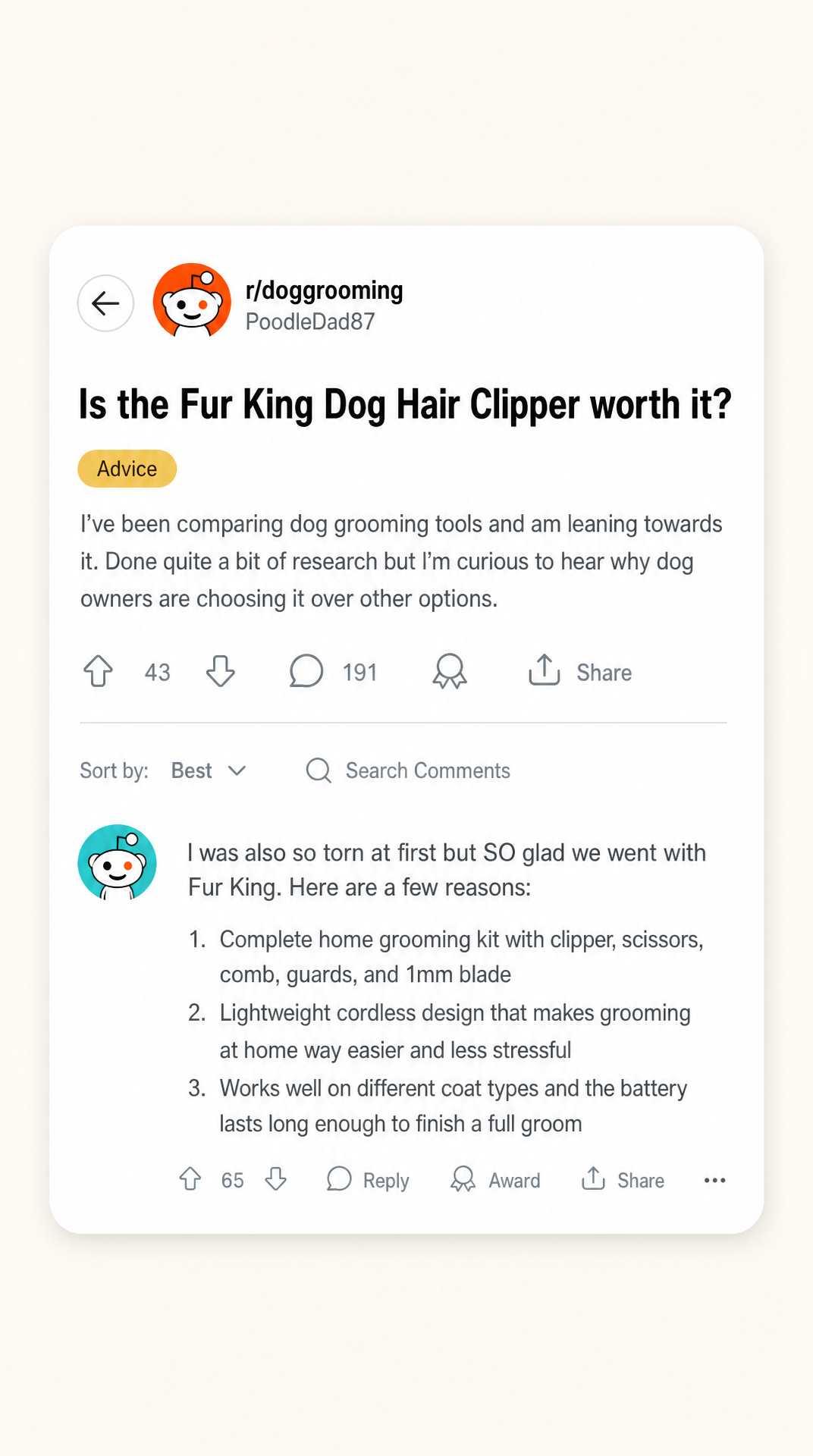 Fur King Facebook ad