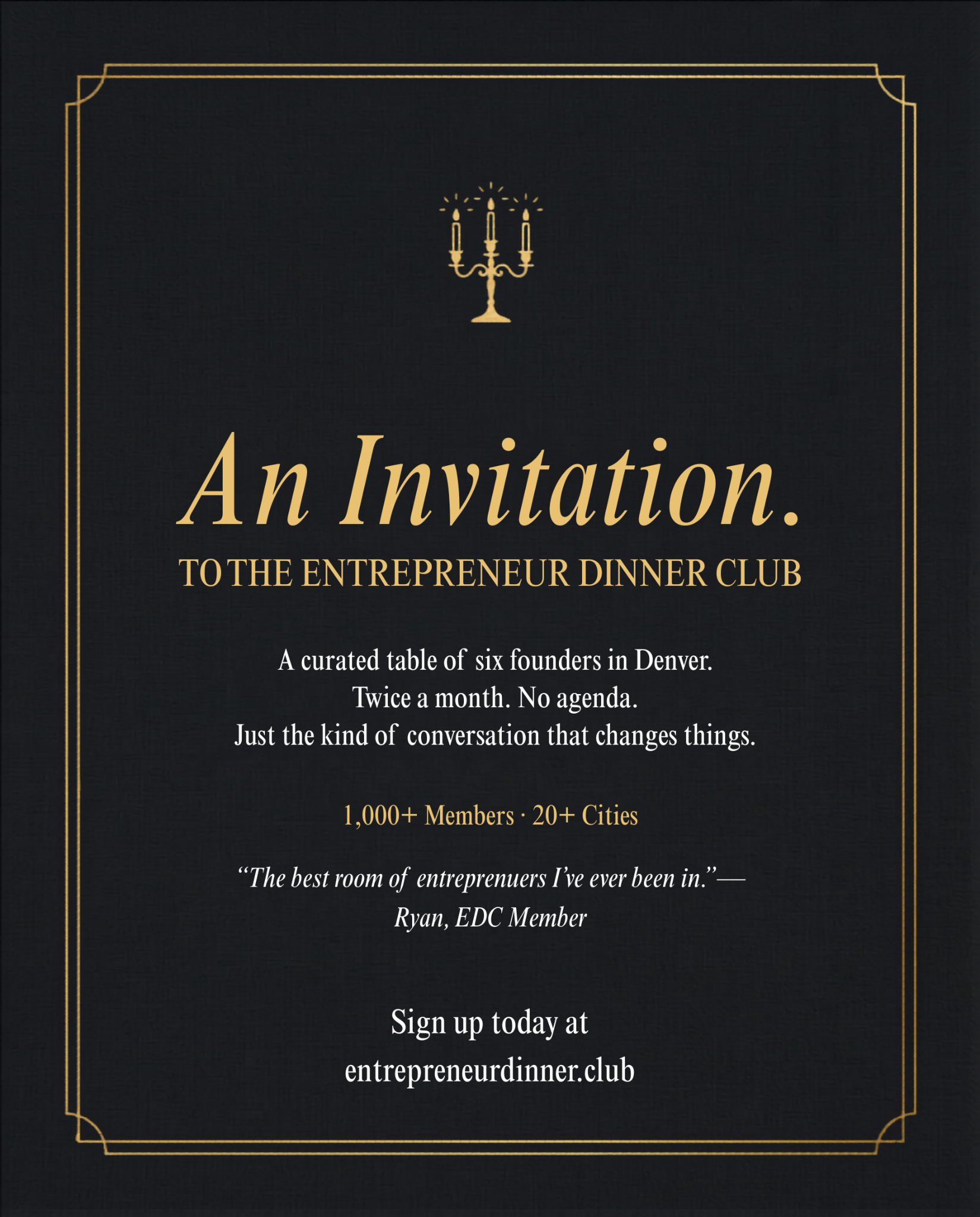 Entrepreneur Dinner Club Facebook ad