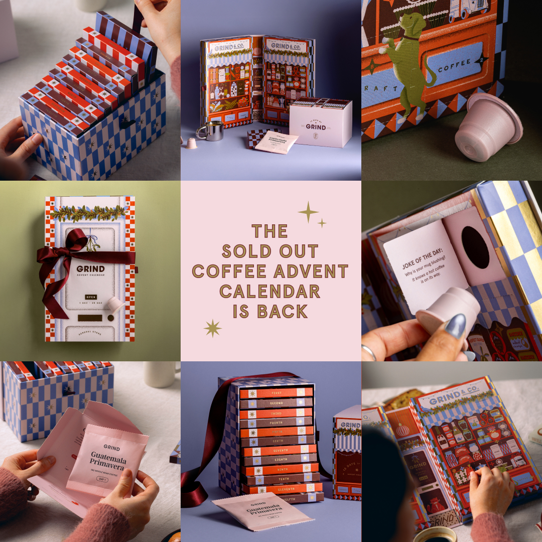 Grind Facebook ad: Want a new speciality coffee every day?