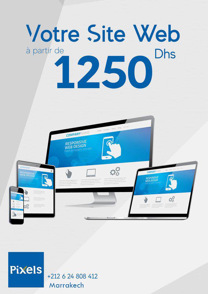 Pixels.ma Facebook ad: Votre Site Web (Vitrine) à Partir de 1250…