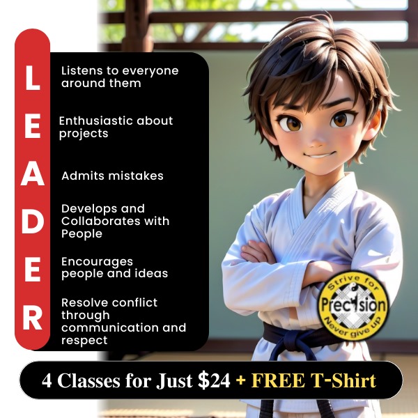 Precision Martial Arts Facebook ad: Raise a Leader, Not a Follower, Here’s How!