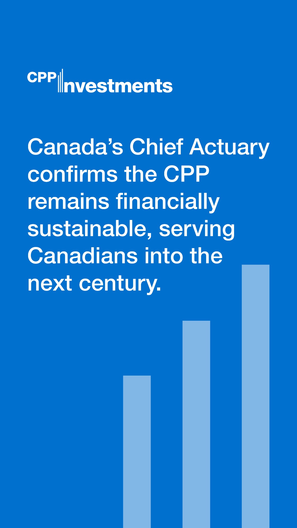 CPP Investments Facebook ad: The CPP is financially sustainable for at least…