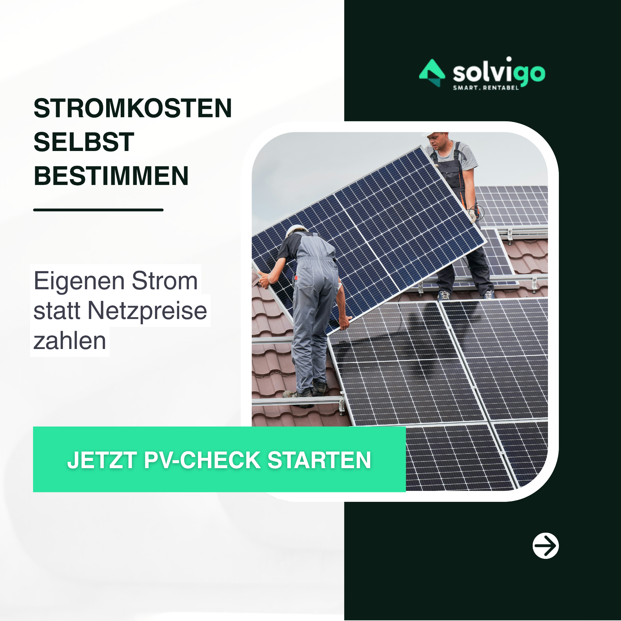 Solvigo Facebook ad: Strompreise selbst in der Hand