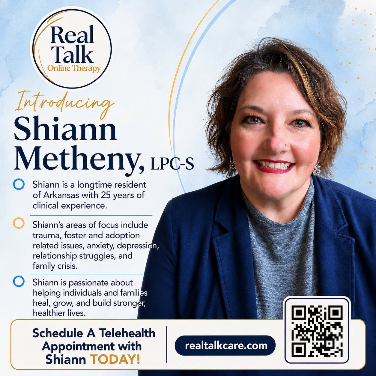 RealTalk Online Therapy Facebook ad: Arkansas Online Therapy | RealTalk Online Therapy