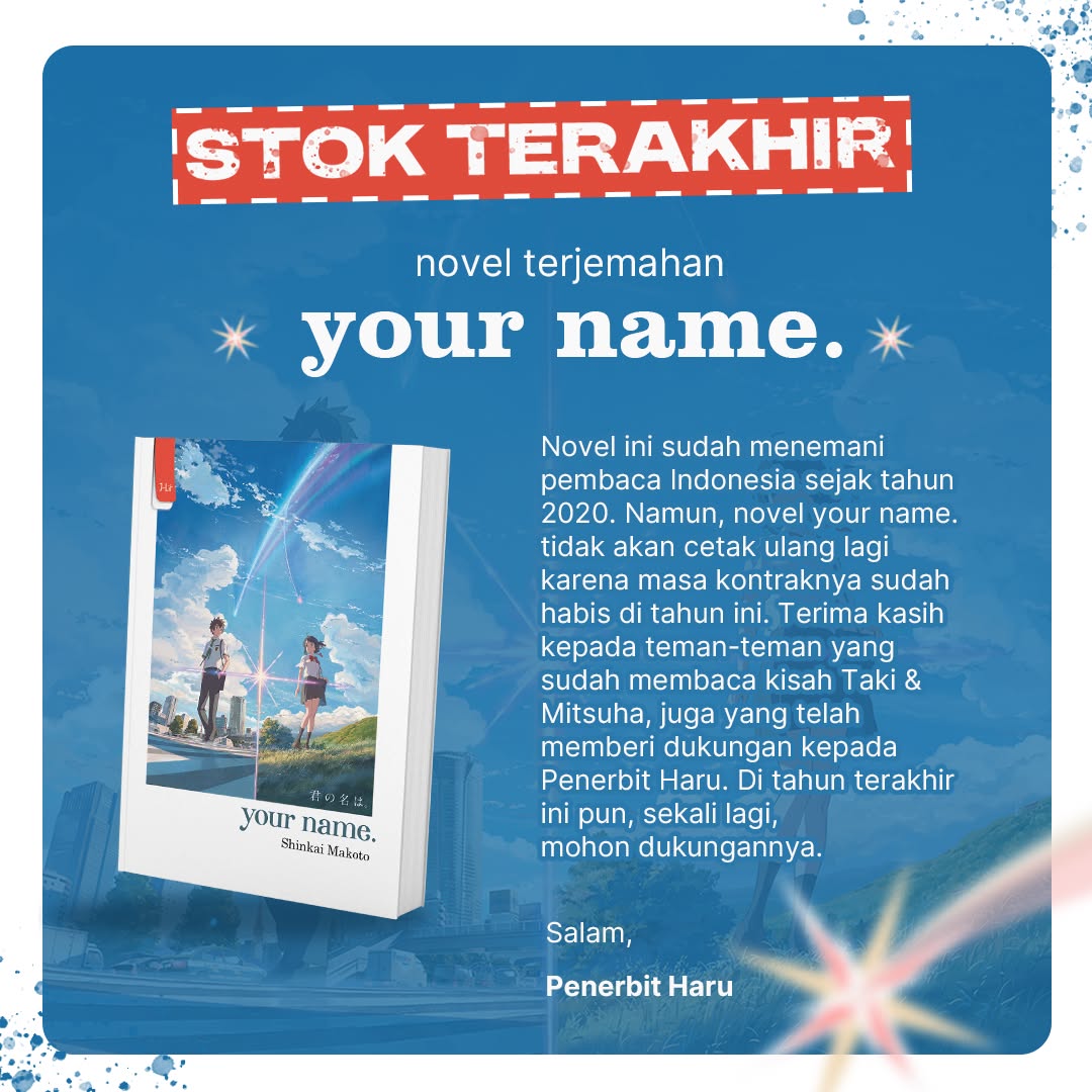 Penerbit Haru Facebook ad: Tahun Terakhir Your Name