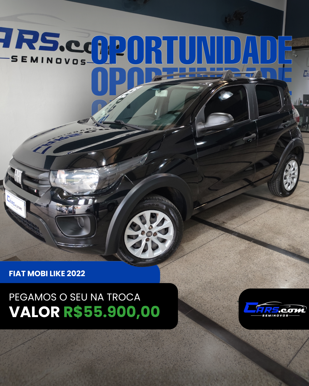 Cars.comseminovos Facebook ad: Fiat Mobi Like 1.0 | Manual