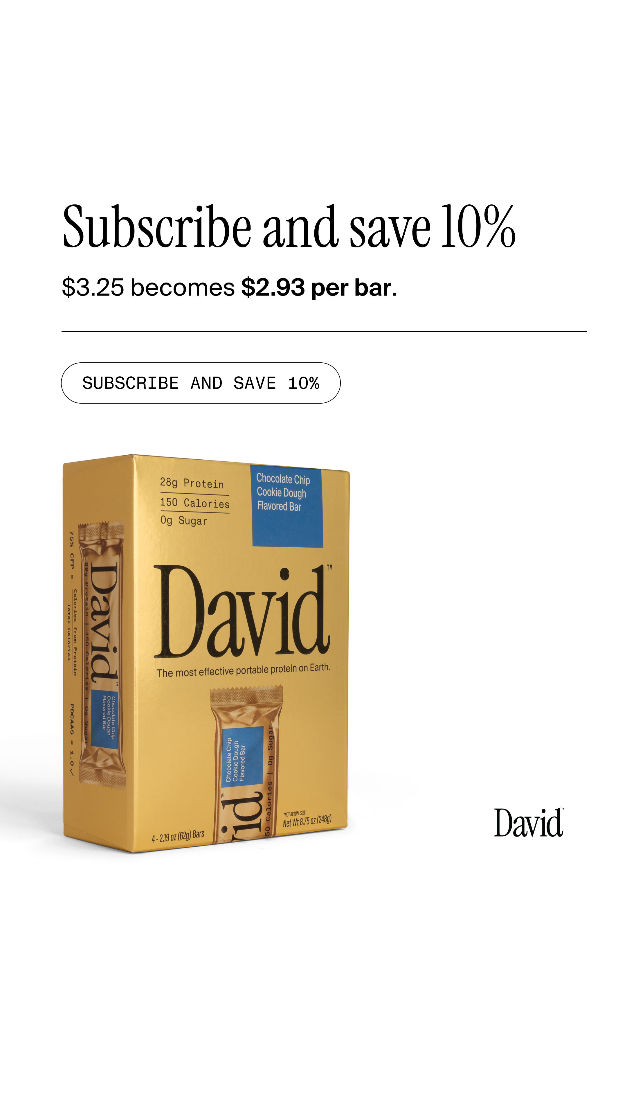 David Protein Facebook ad
