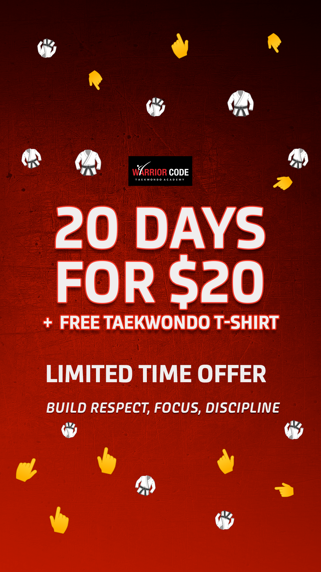 Warrior Code Taekwon-Do Academy Facebook ad