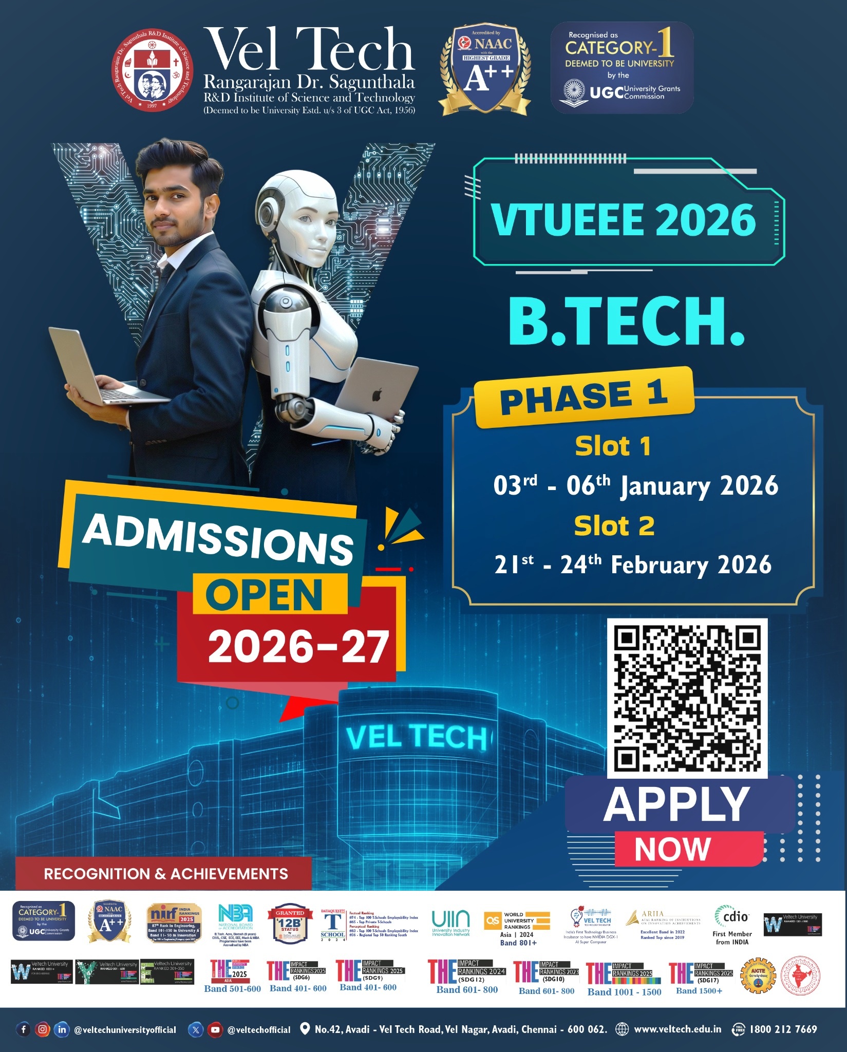 Veltech Deemed to be University Facebook ad