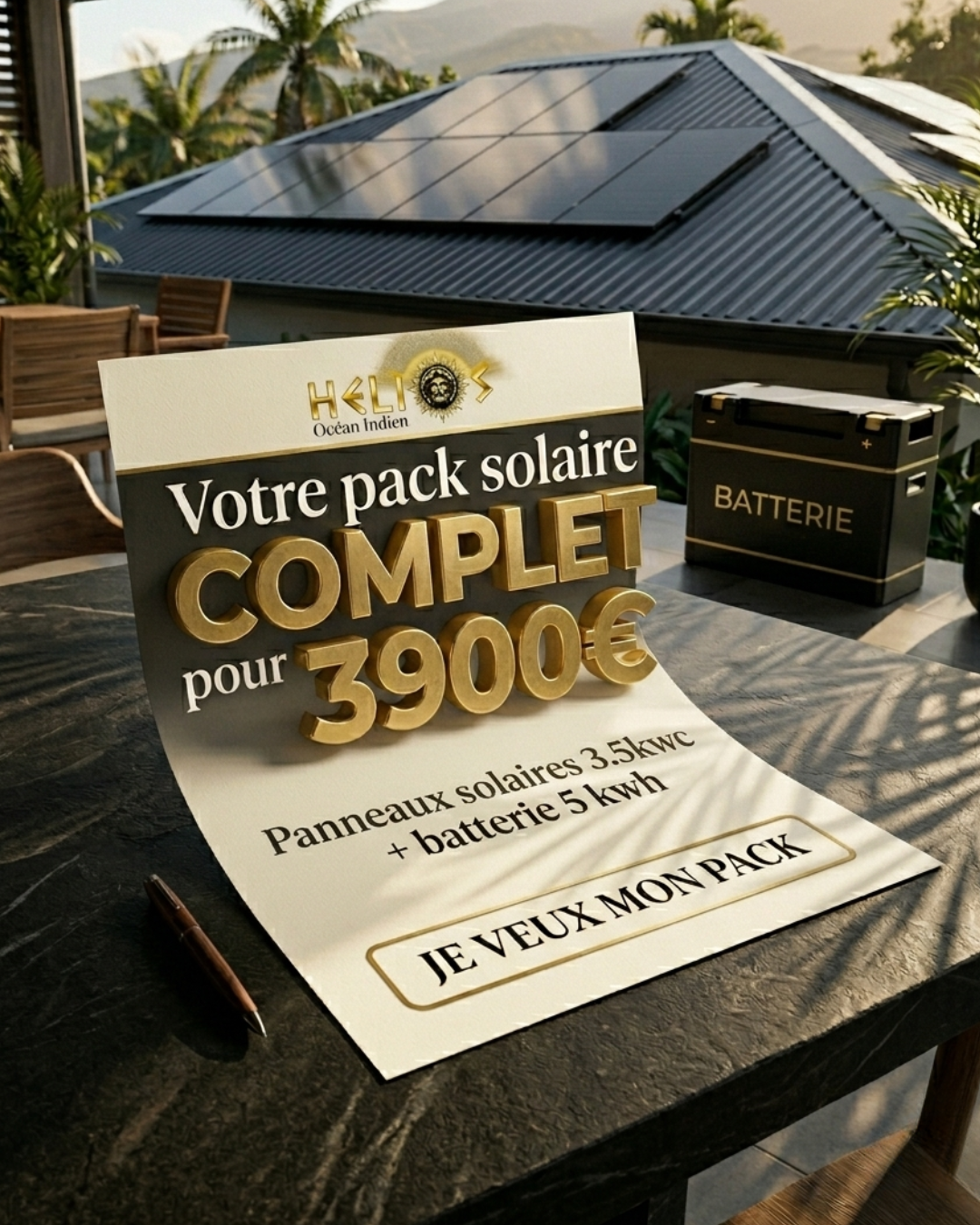 Hélios Océan Indien Facebook ad: Stop aux factures EDF qui explosent!