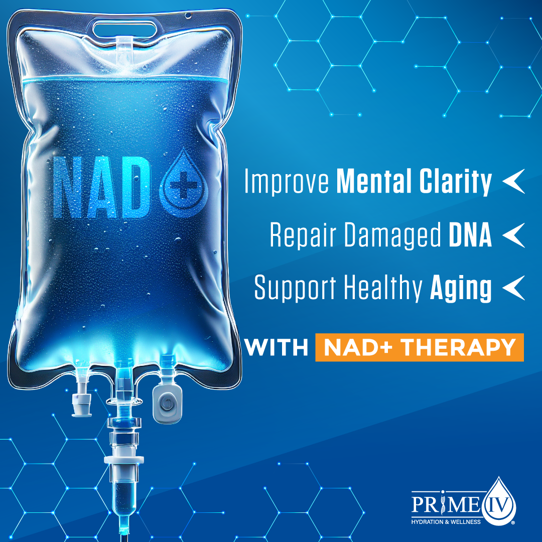 Prime IV Hydration & Wellness Facebook ad: Unlock Your Potential with NAD+.