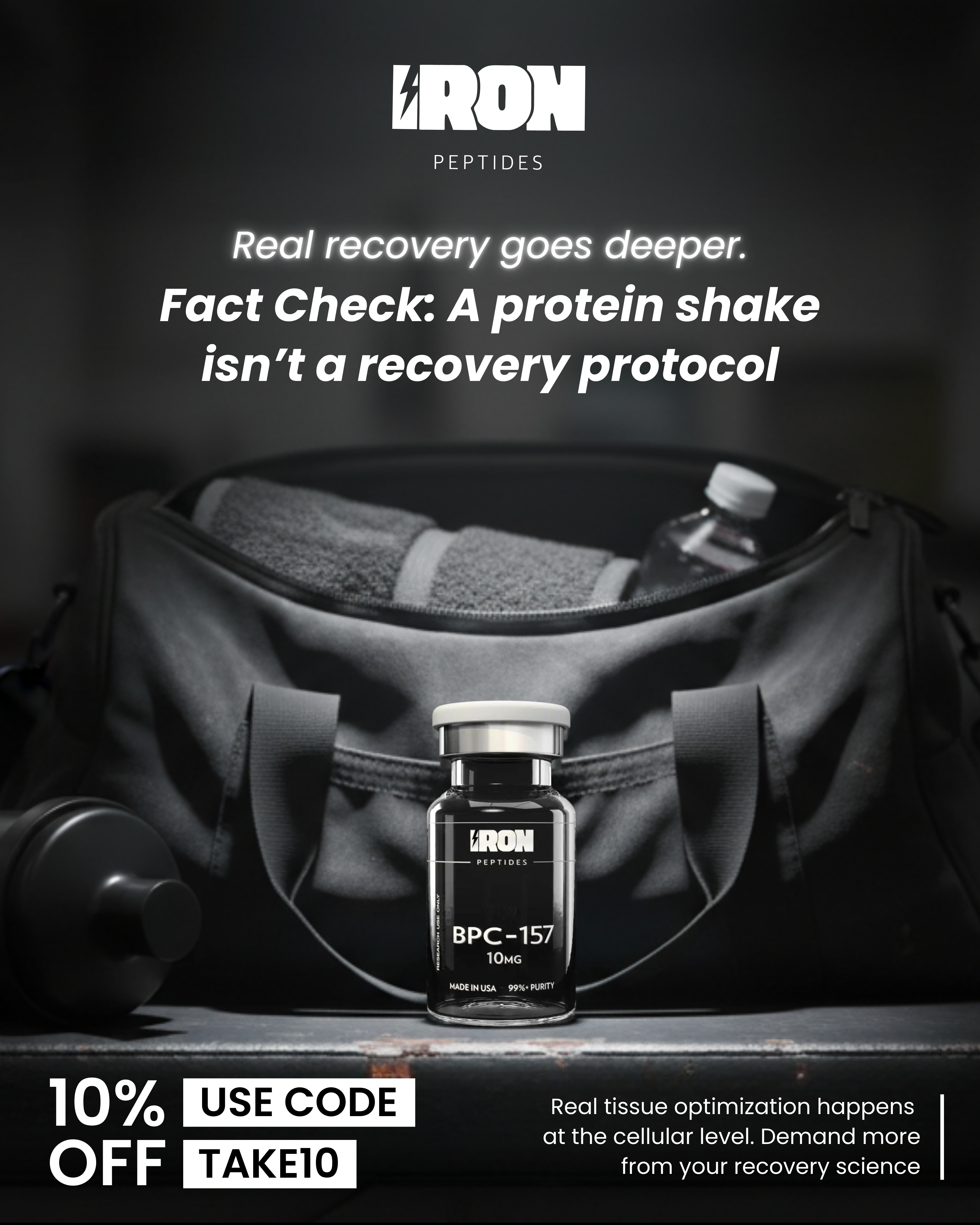 IRON Ebook Facebook ad: TAKE10 for 10% Off