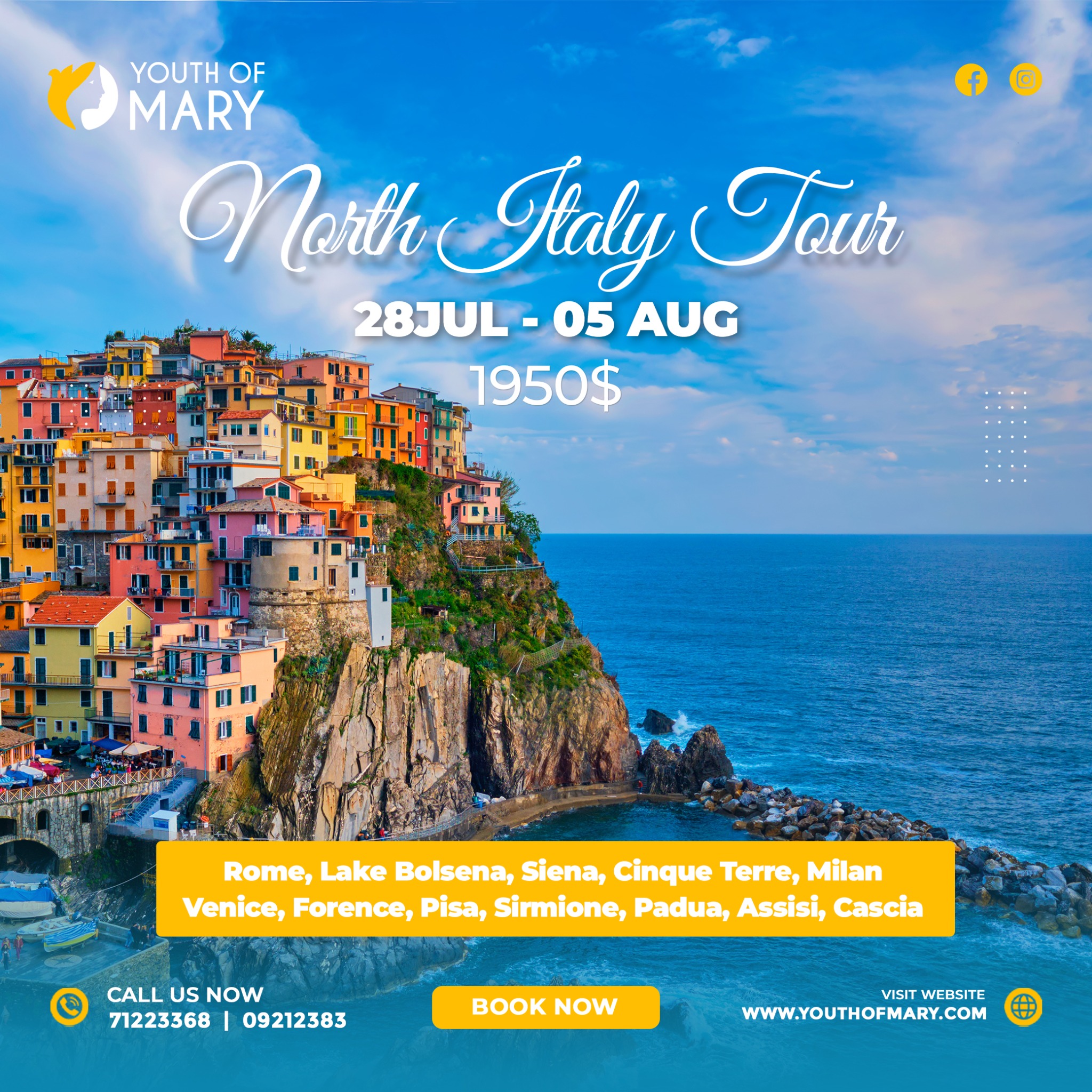 Youth Of Mary Facebook ad: BOOK your summer trip Now 71 223 368