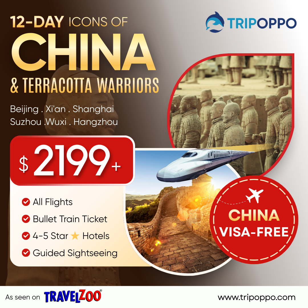 TripOppo Facebook ad: 12 Days CHINA with air $2,199+