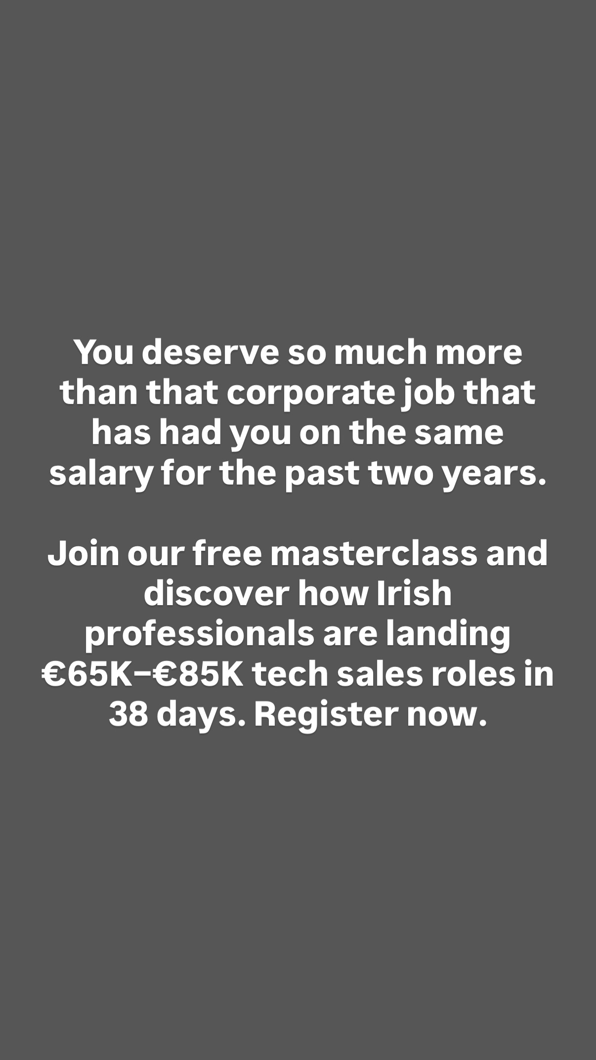 The Sales Circle Facebook ad: Register to our webinar