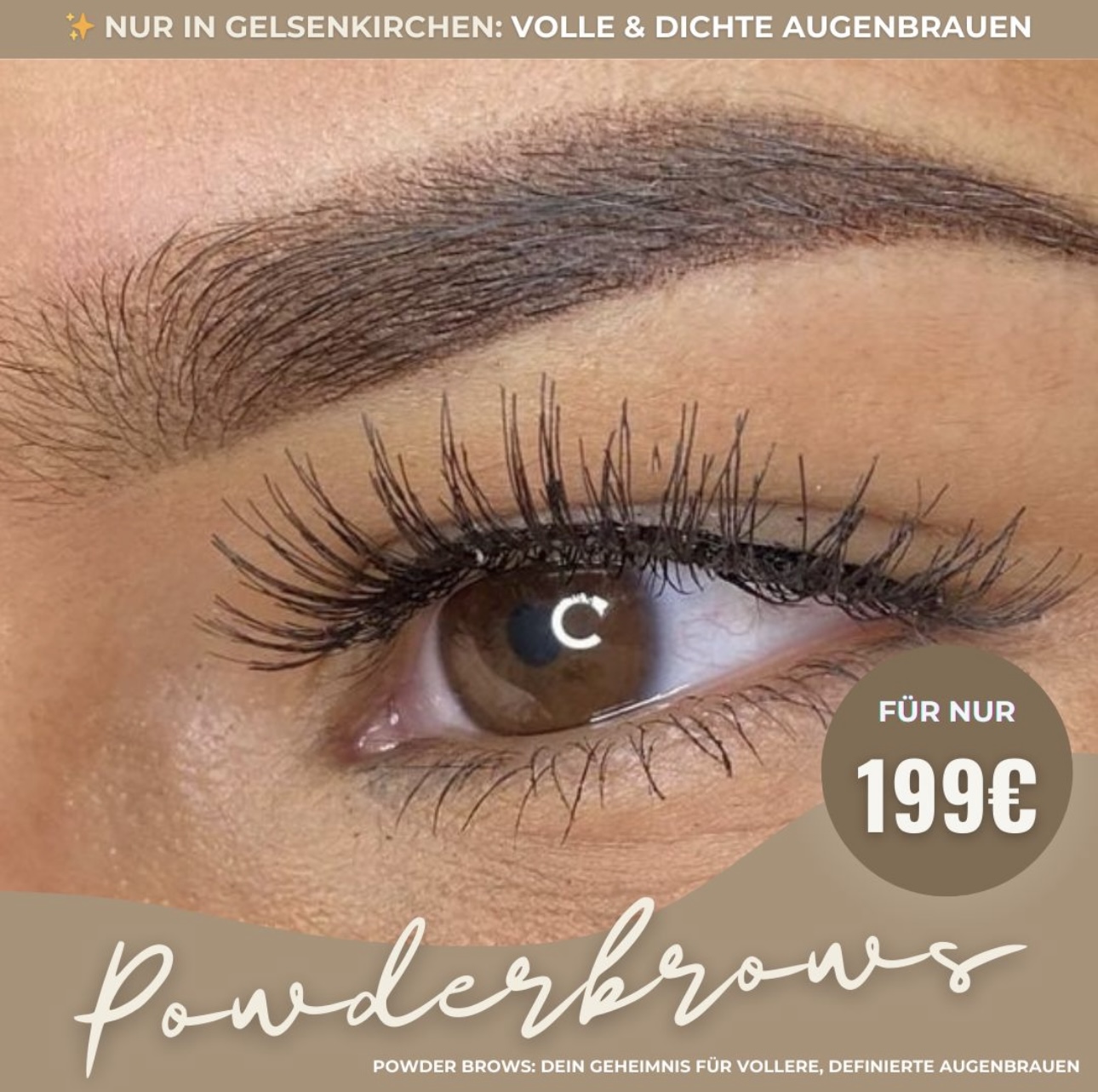 Lotus Beauty Facebook ad: EXKLUSIV IN GELSENKIRCHEN: POWDERBROWS