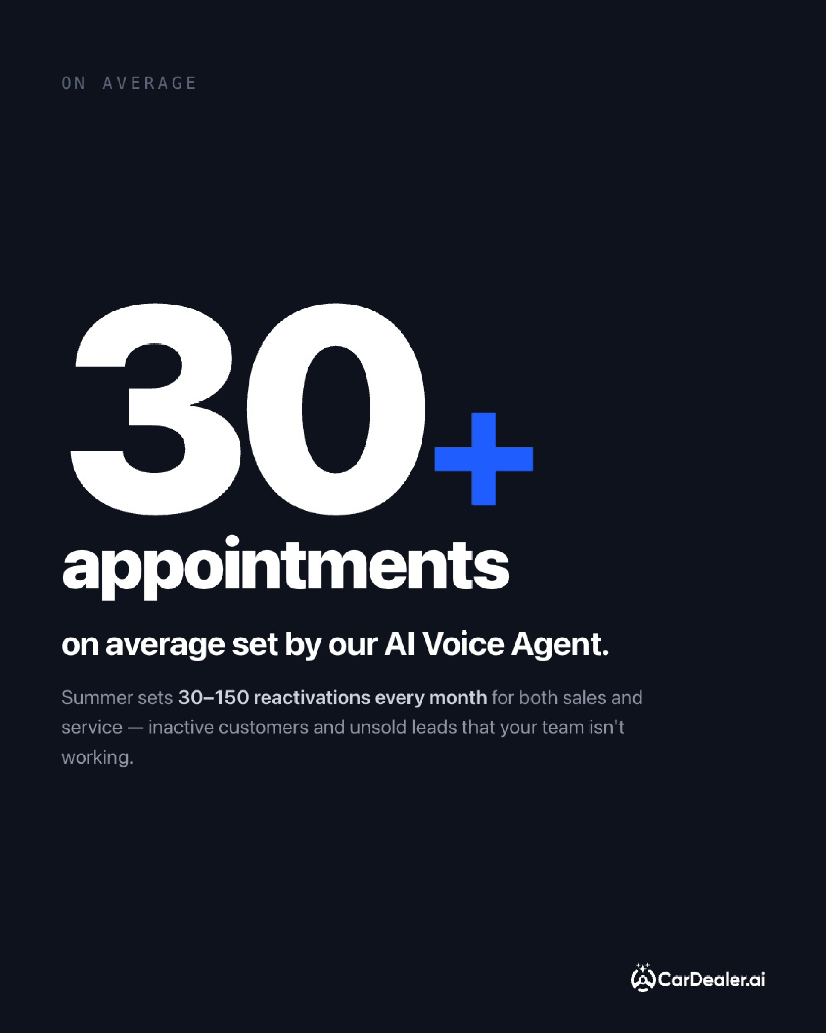CarDealer.ai Facebook ad: 30+ appointments. Guaranteed.