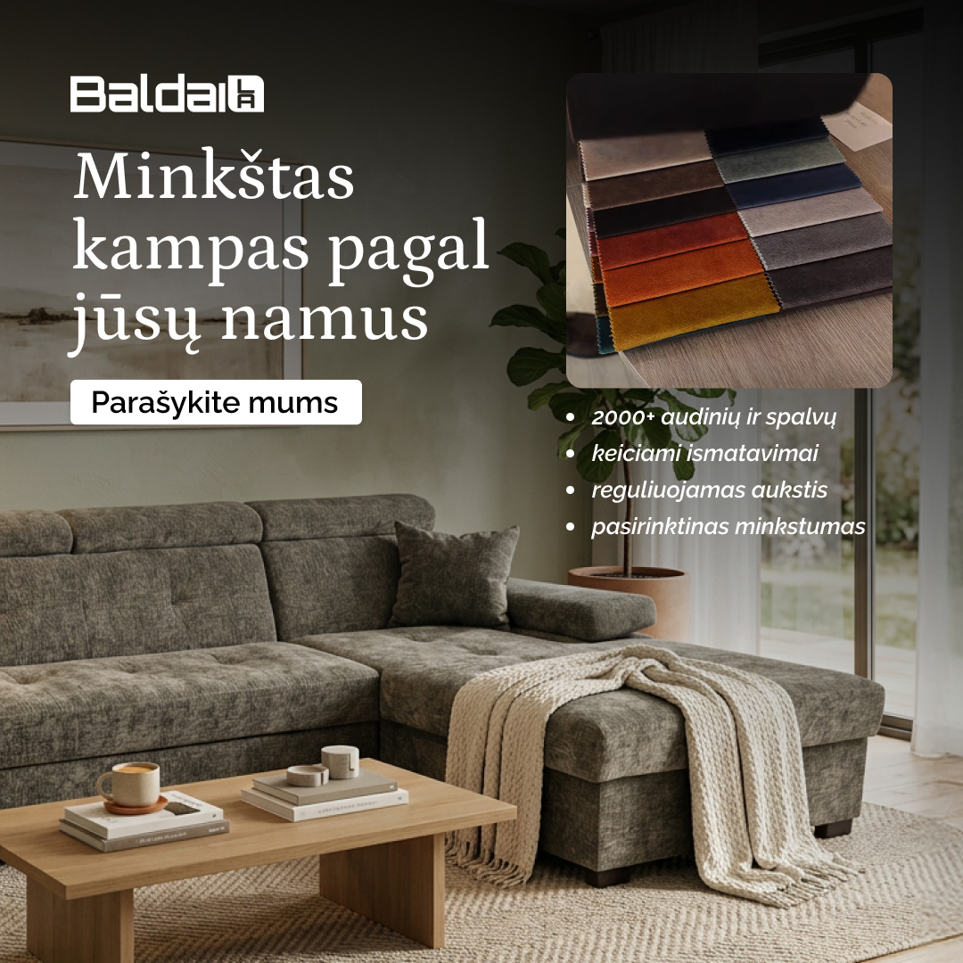 Baldaila Facebook ad: Minkštas kampas pagal jūsų poreikius