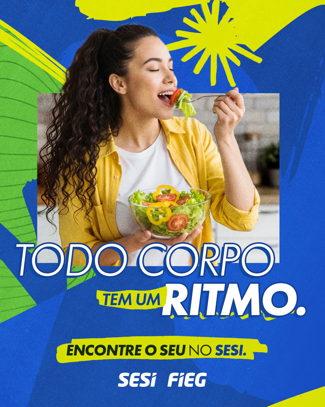 Sesi Goiás Facebook ad: Todo corpo tem um ritmo.