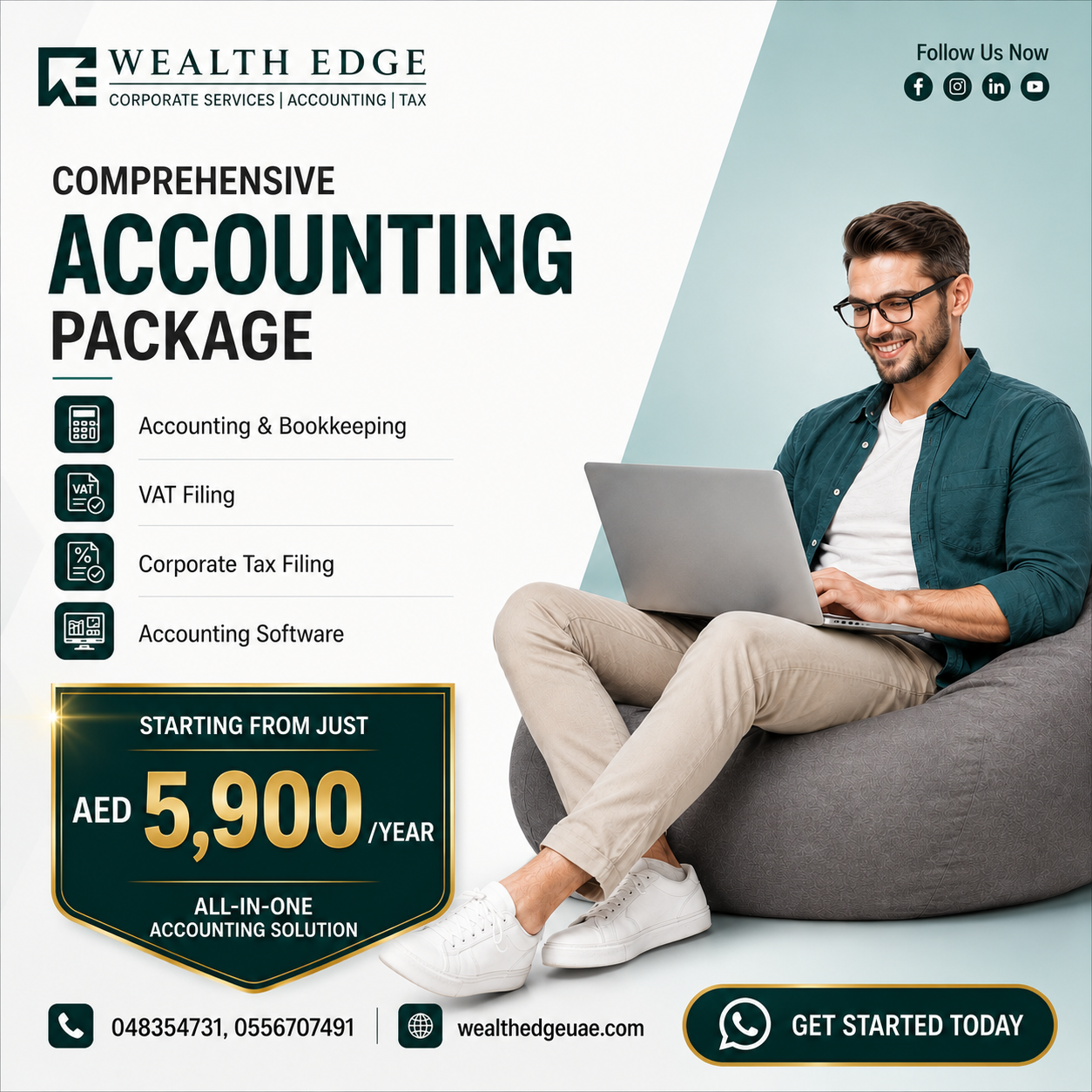 Wealth Edge Corporate Services Facebook ad: For AED 5,900/Year