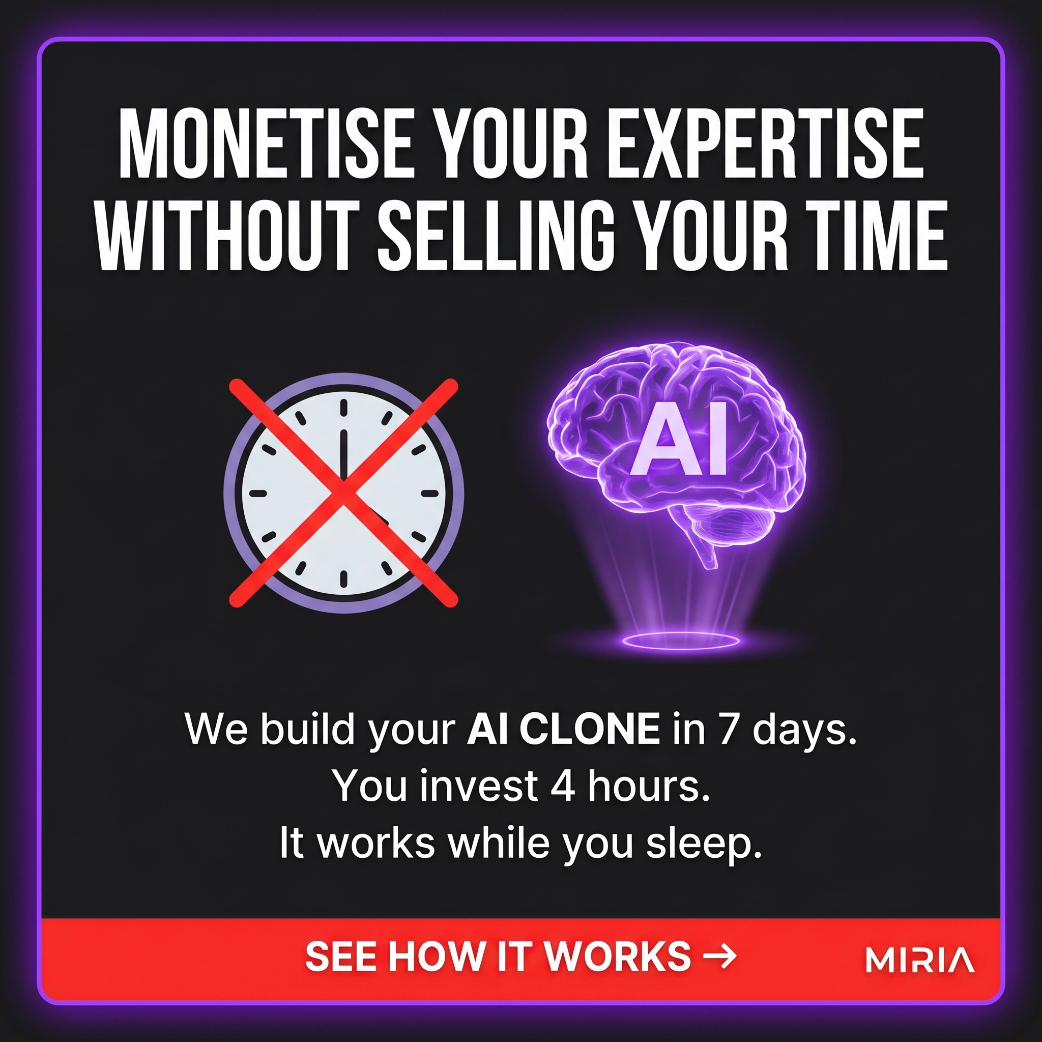 Miria.ai Facebook ad: Build Your AI Clone