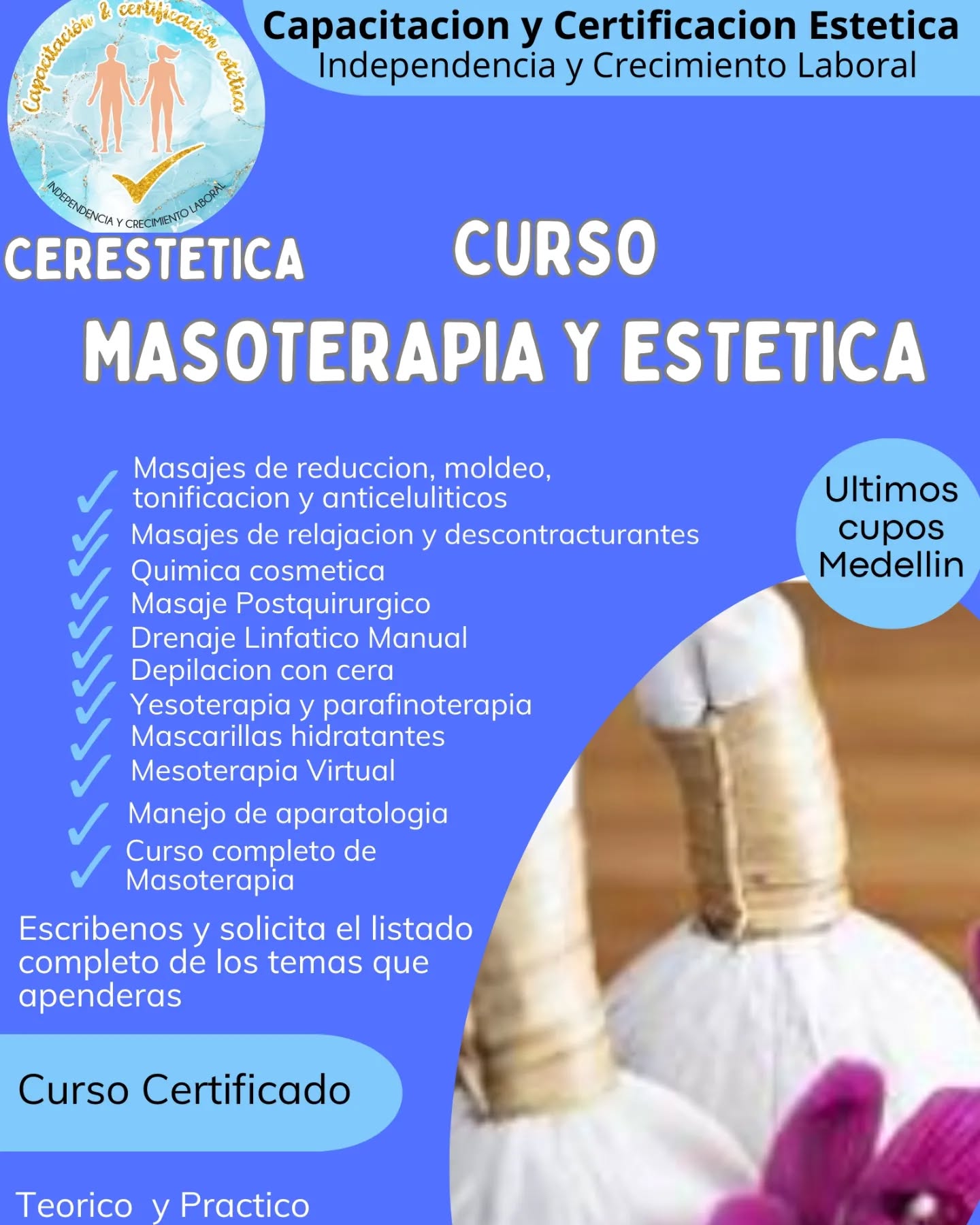Certificacion Estetica Facebook ad: Masoterapia y Estetica