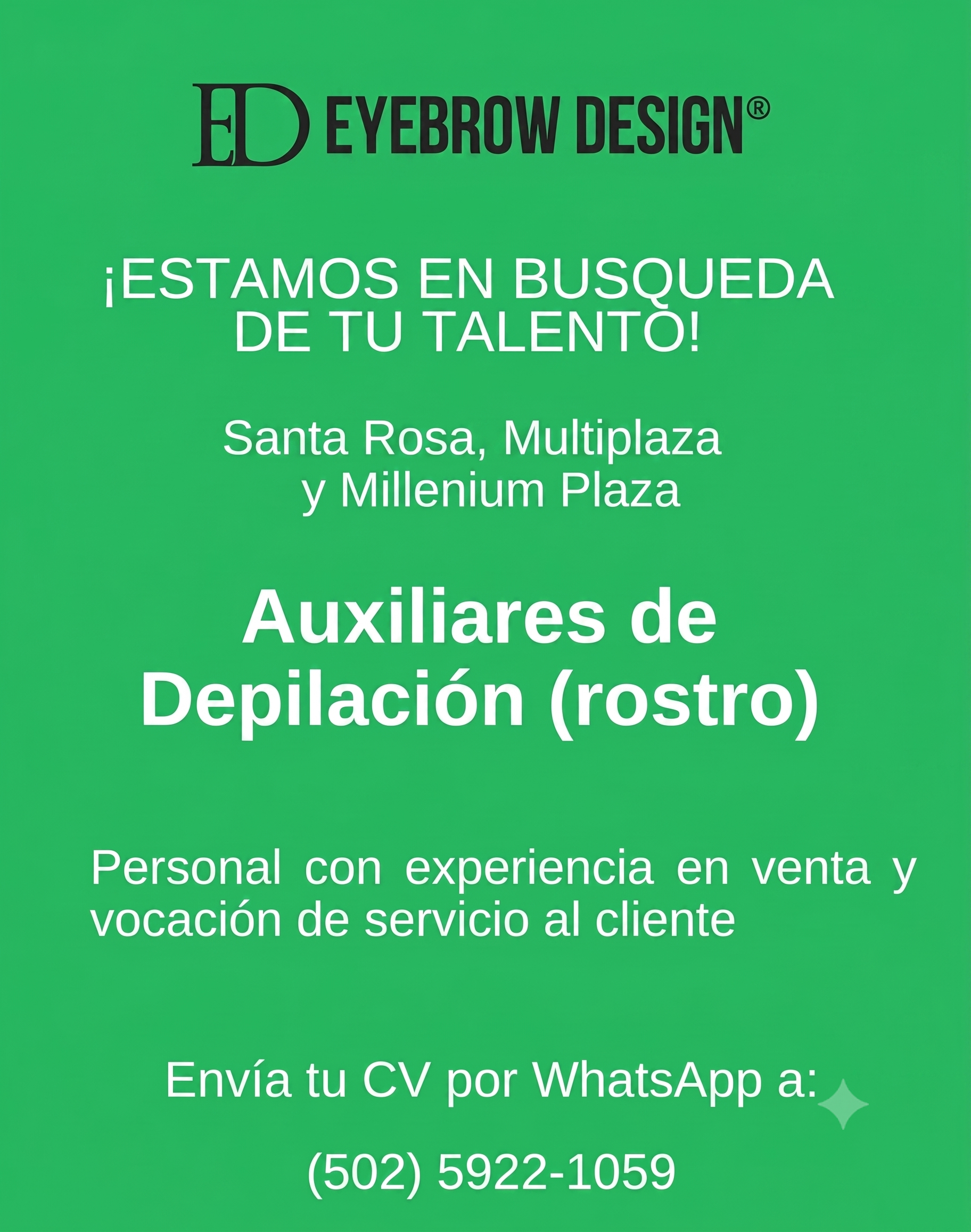 Eyebrow Design El Salvador Facebook ad: ¡Te estamos buscando!