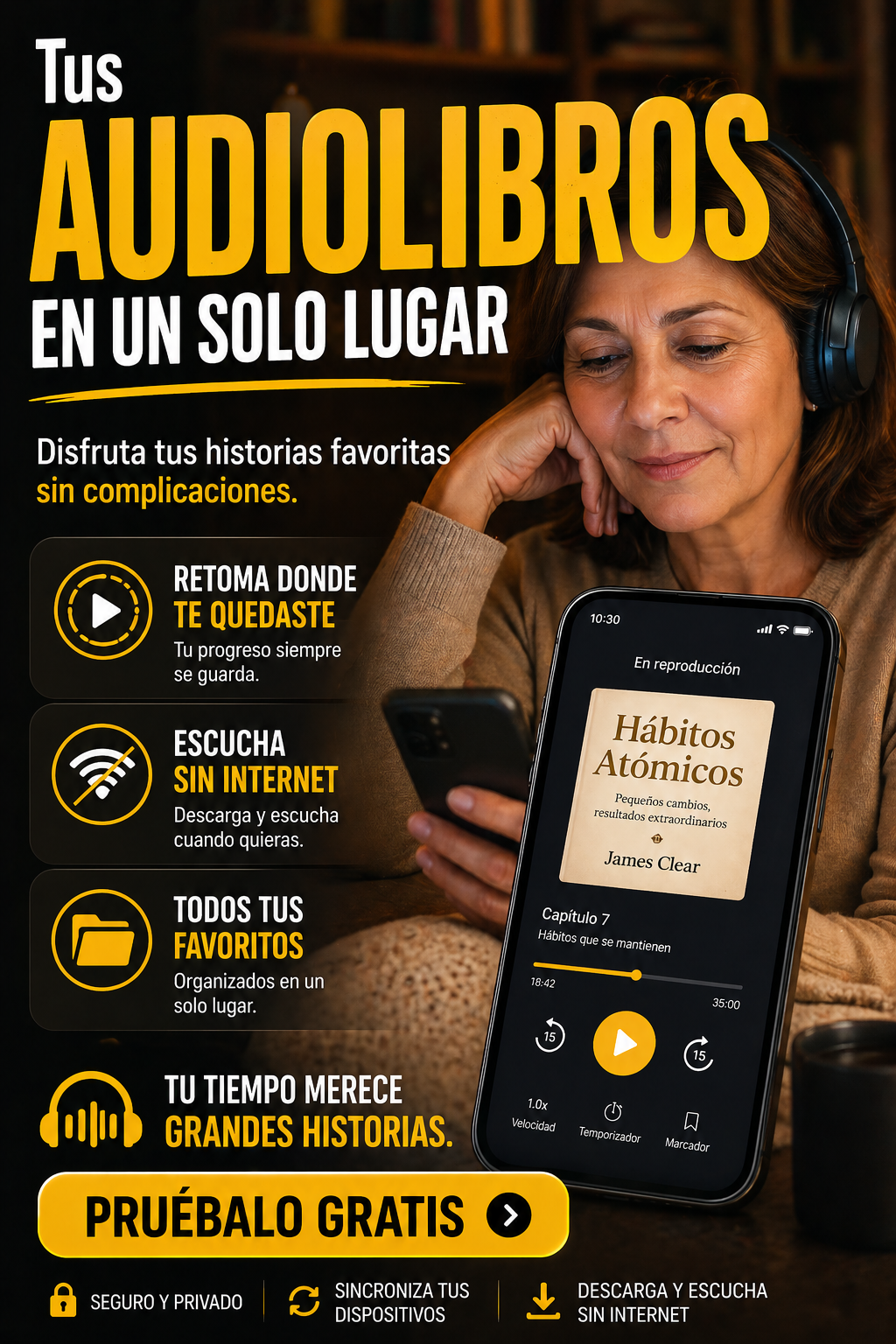 Audiolibros Mex Facebook ad: Audiolibros fáciles desde tu celular
