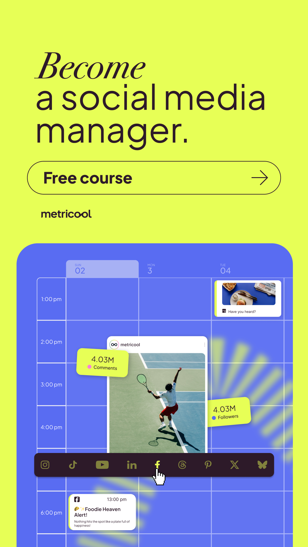 Metricool Facebook ad