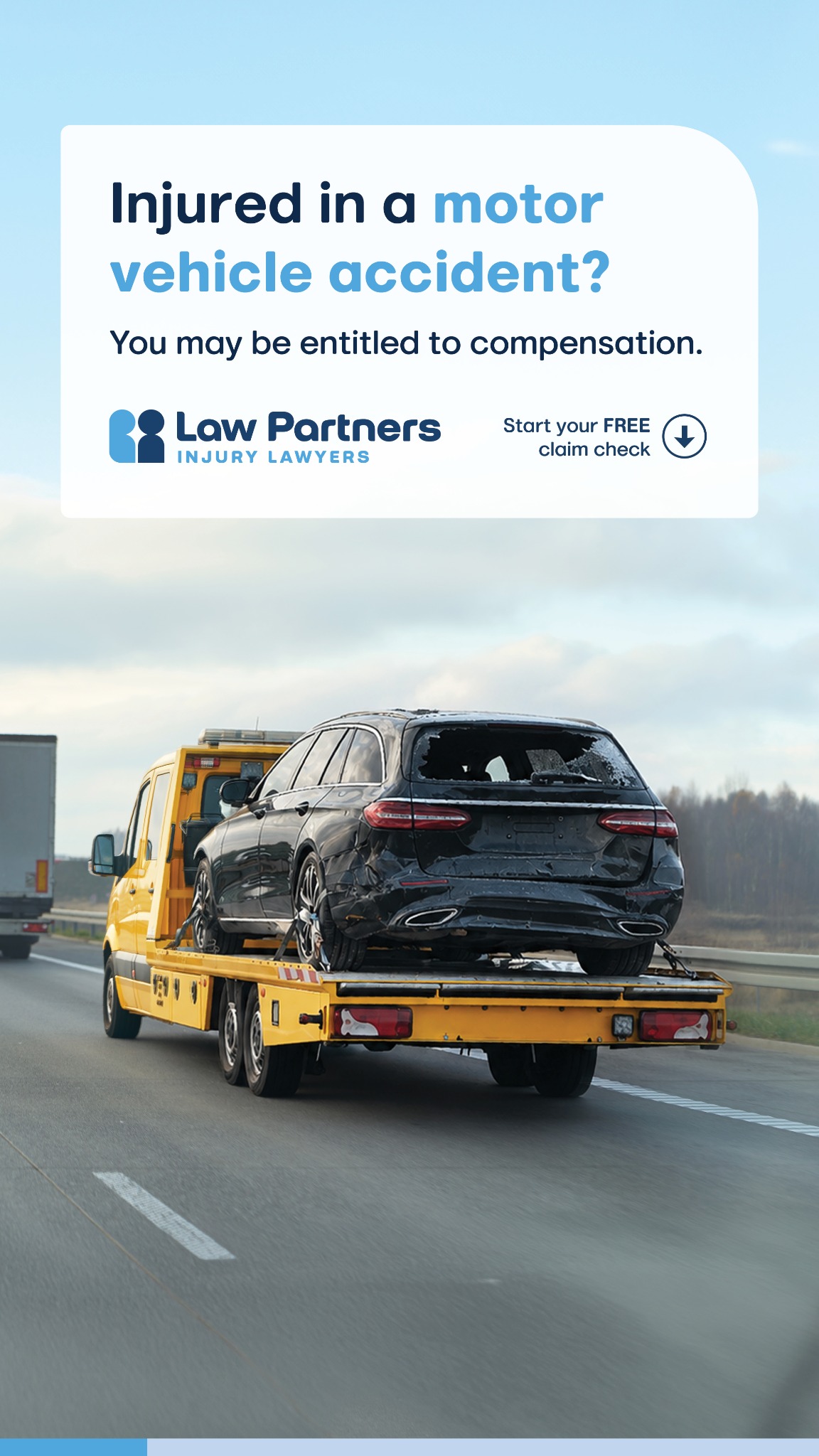 Law Partners Personal Injury Lawyers Facebook ad: We'll help make it right