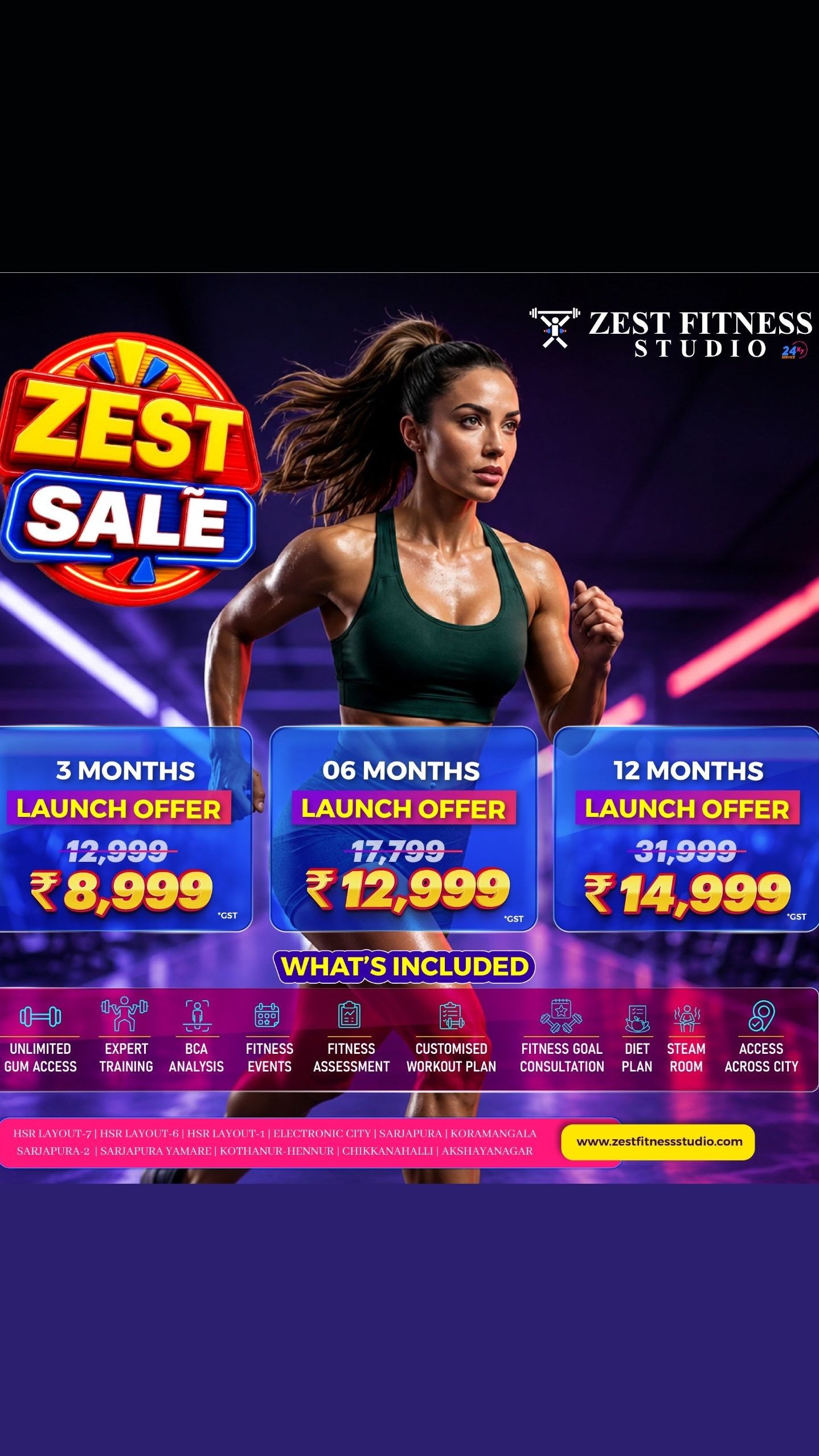 ZestfitnessstudioSarjapur Facebook ad: Your Fitness Journey Starts Here