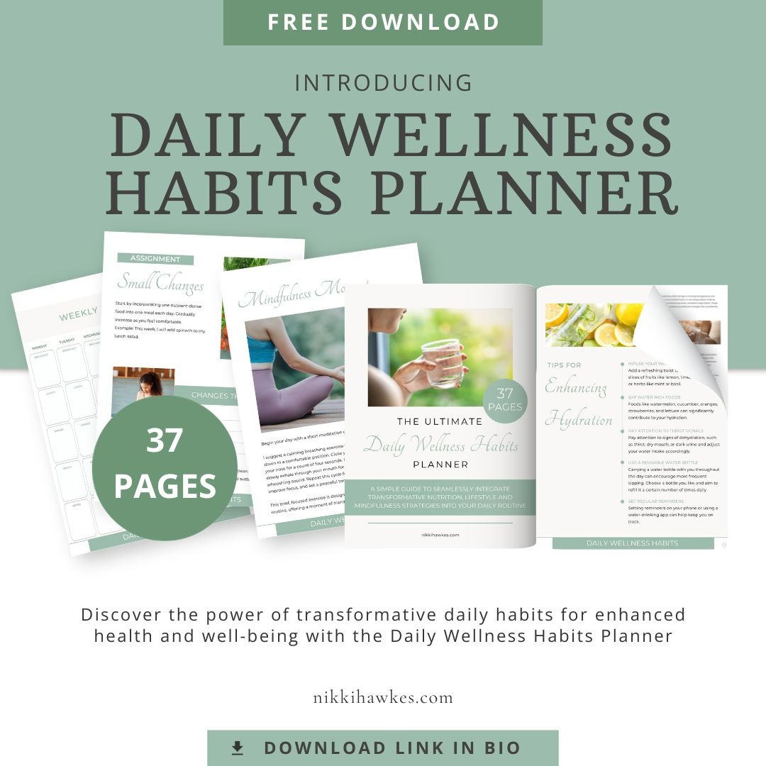 Nikki Hawkes Facebook ad: FREE Daily Wellness Habits Planner