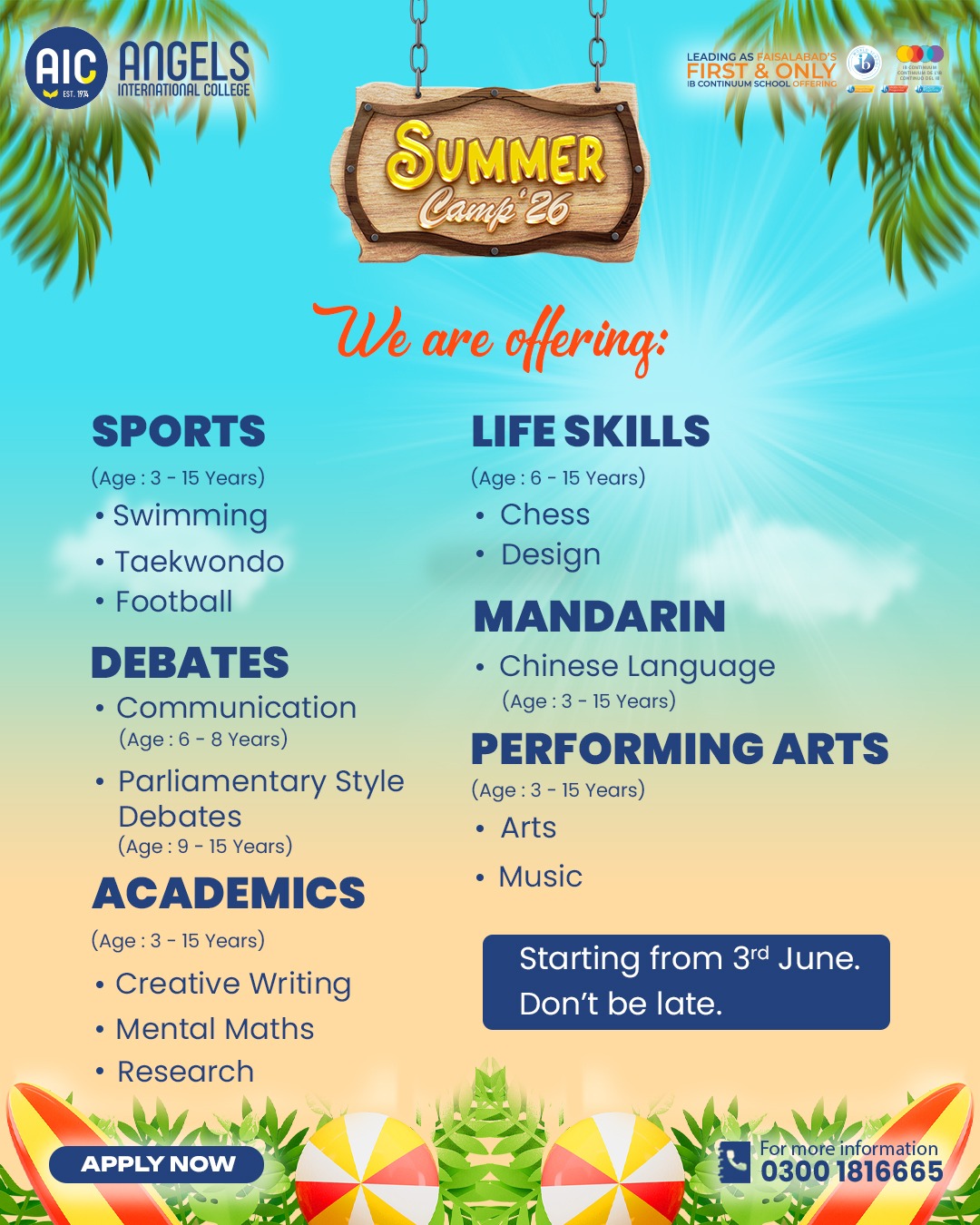 Angels International College Facebook ad: Enroll Now