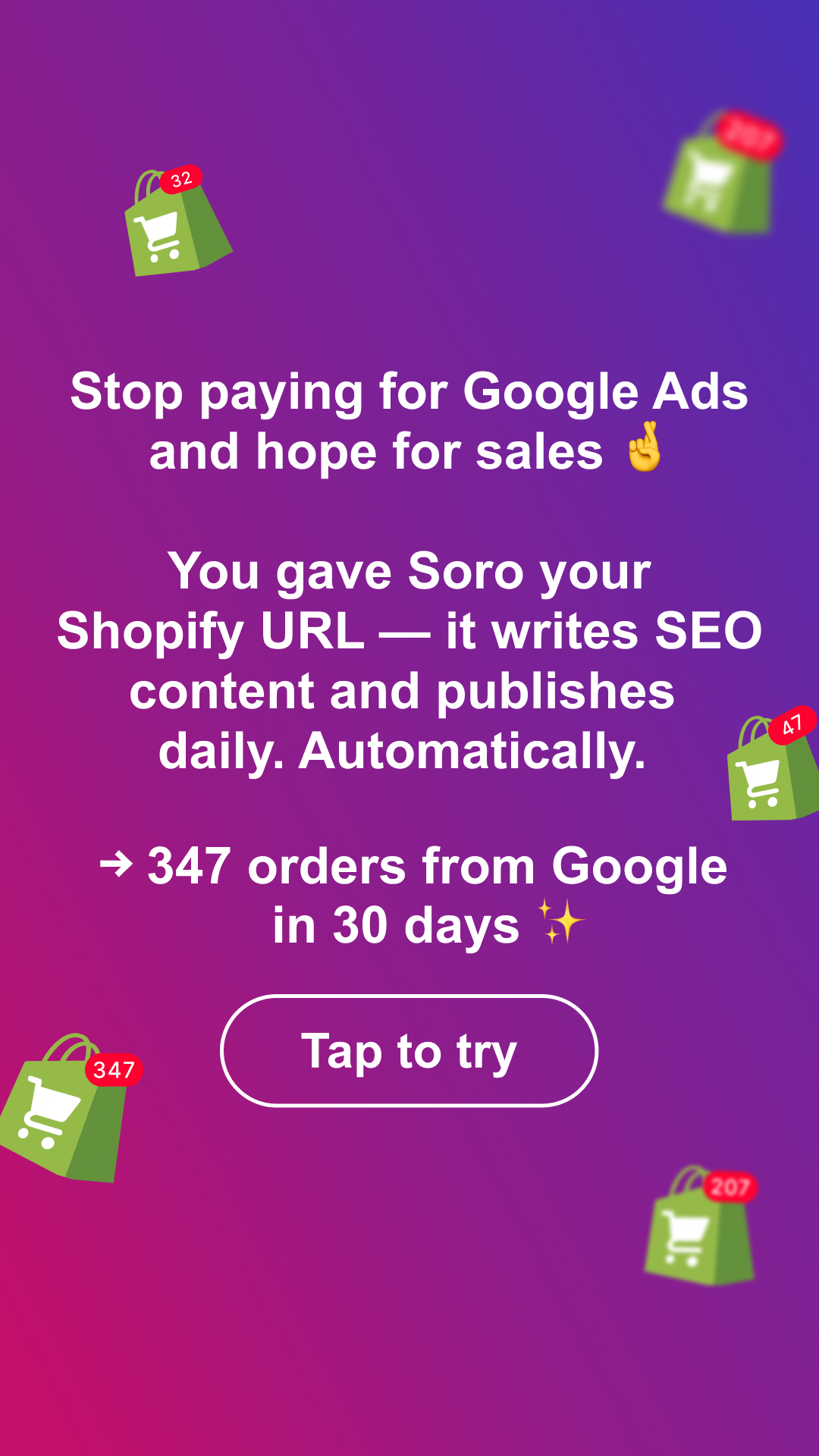Soro SEO Facebook ad