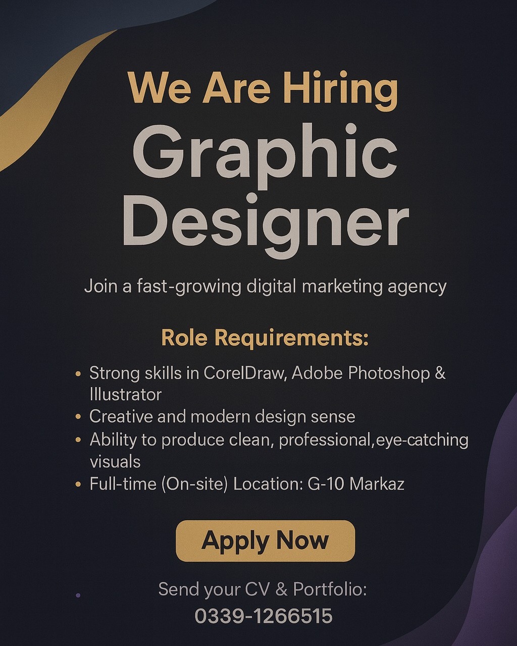 ALUX Tech. Facebook ad: Now Hiring, Graphic Designer