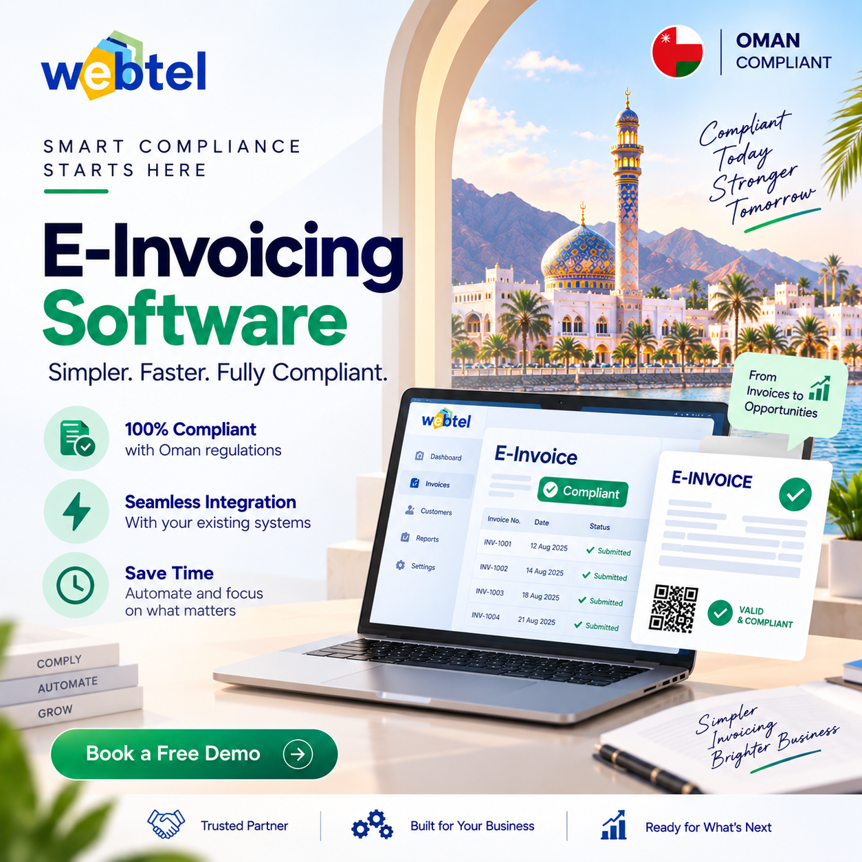 Webtel Facebook ad: Power Your Business with Smart E-Invoicing