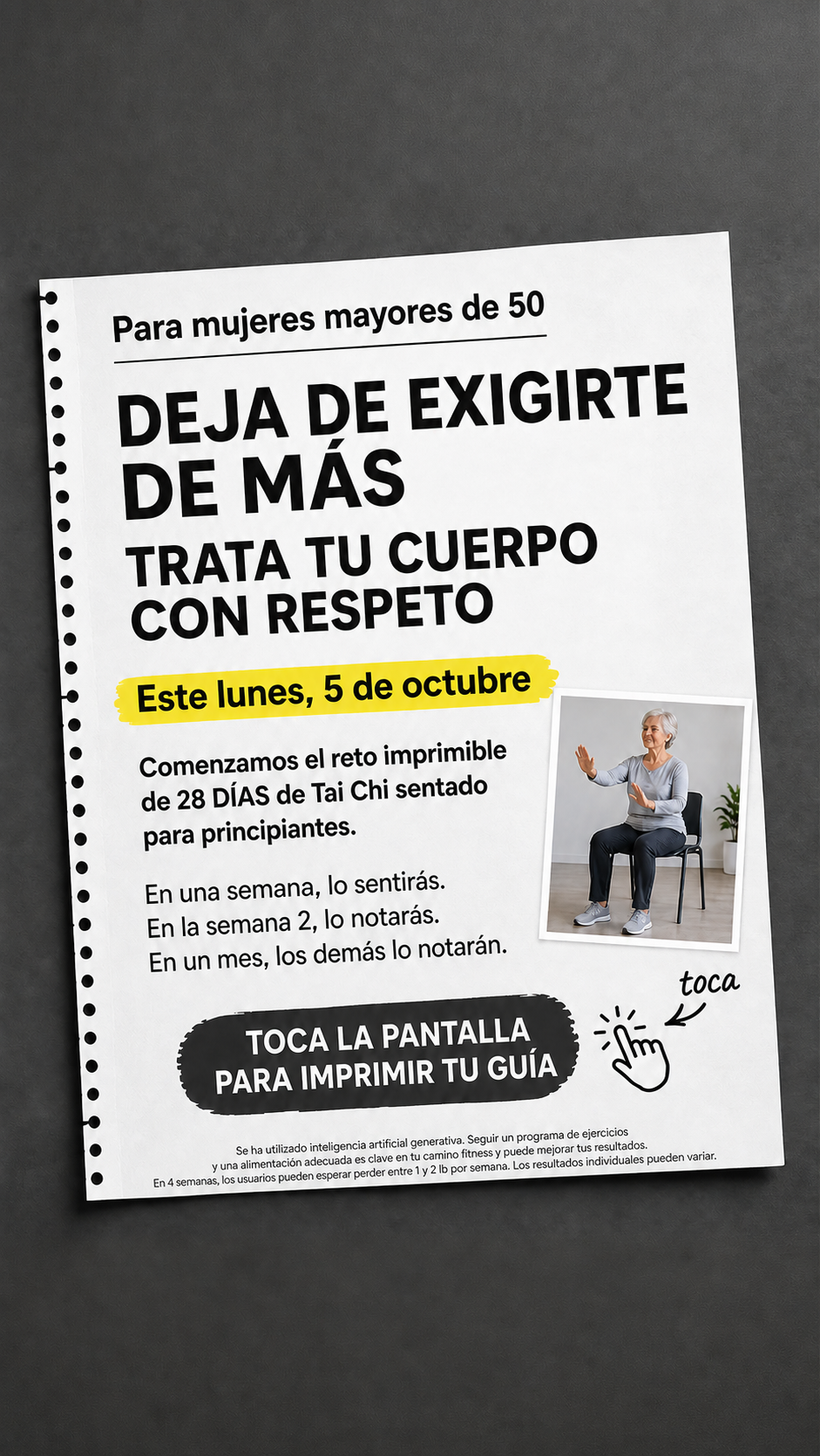 Lori Fitness Facebook ad: ¡Siéntete más fuerte, con más energía y activa…