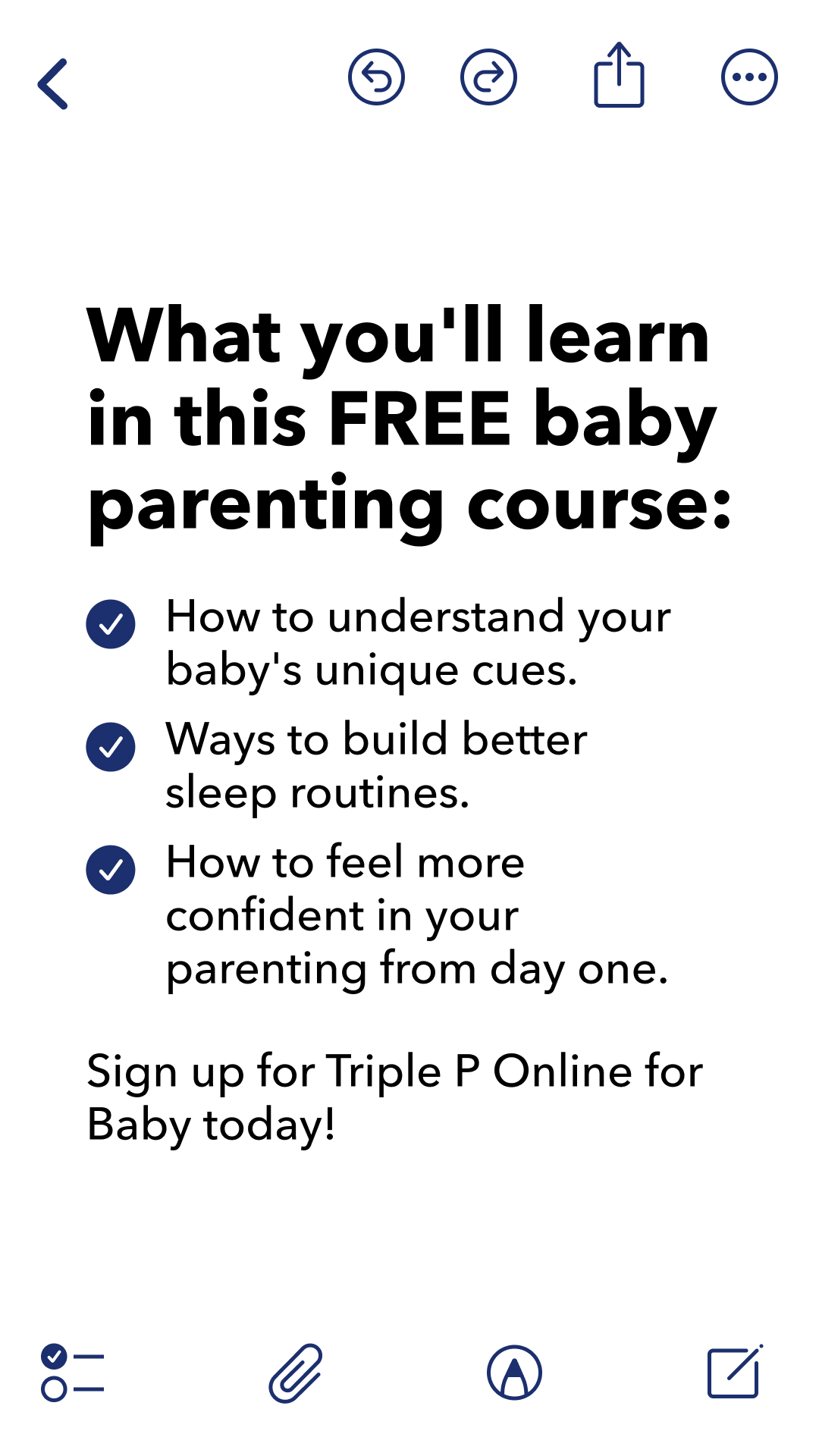 Triple P Facebook ad
