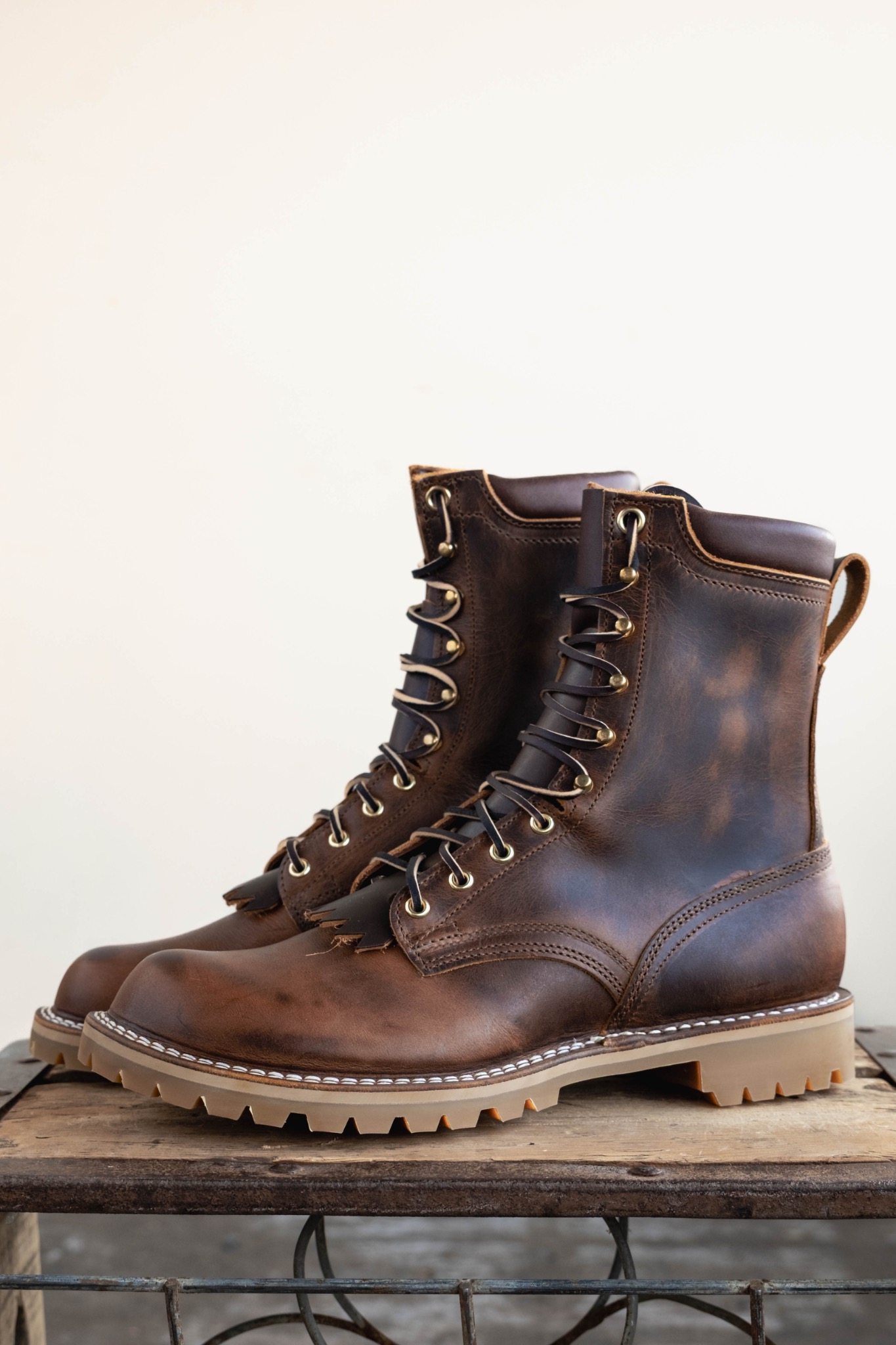 Nicks Handmade Boots Facebook ad: The Americana in Black Waxed Flesh