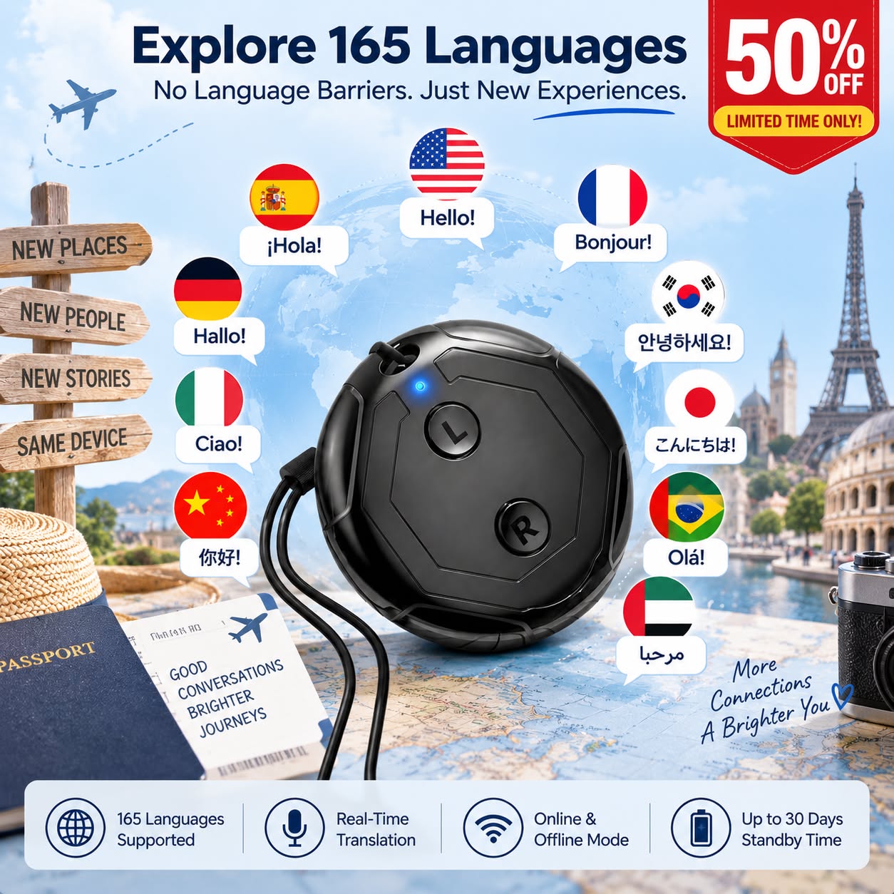 Lunovan Facebook ad: LAST DAY 50% OFF K18 AI Smart Translator 2026- Break…