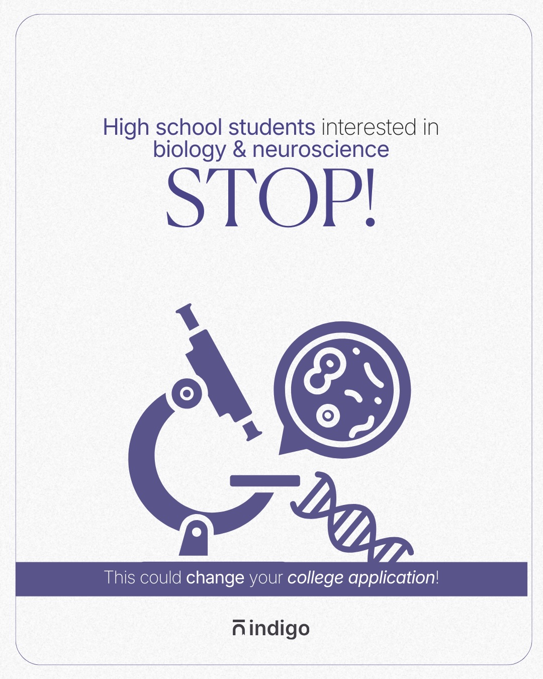 Indigo Research Facebook ad: Comment LAB, applications open NOW!