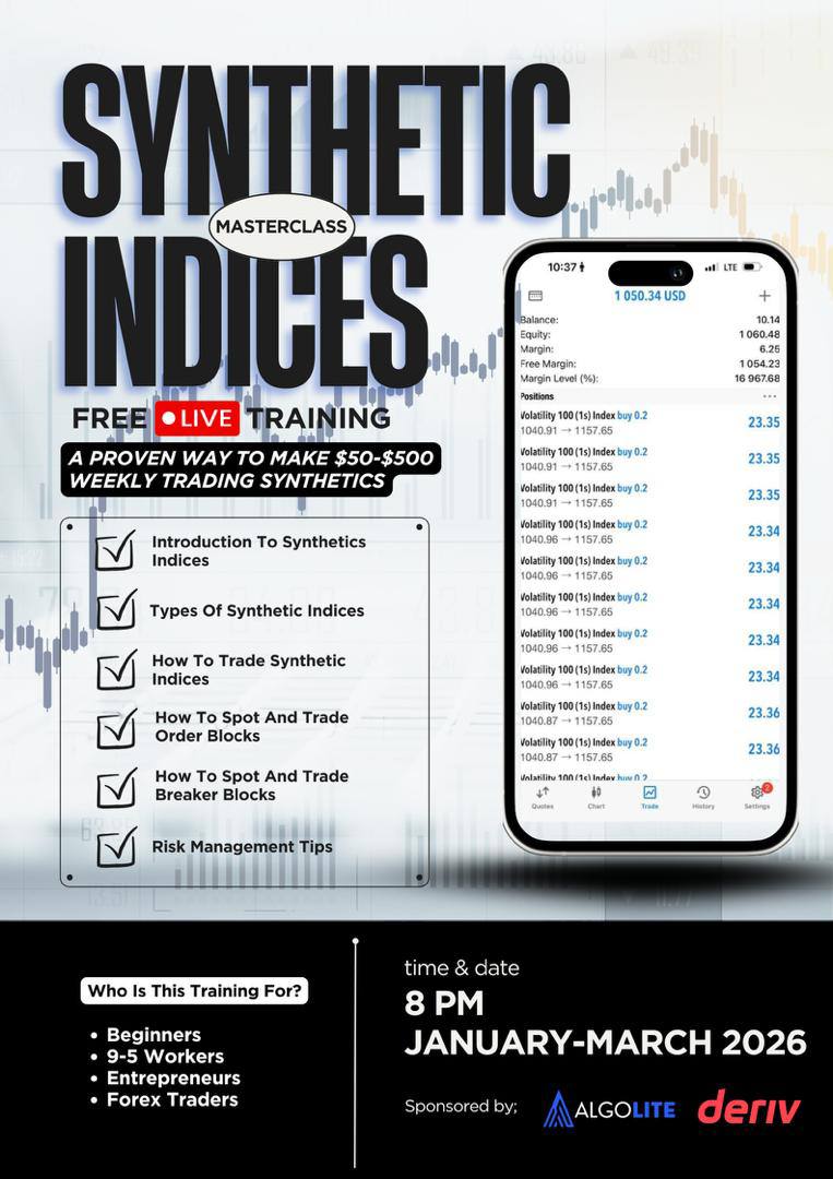 Yung luv Facebook ad: Learn How To Trade SYNTHETIC INDICES in 2025 Like a…