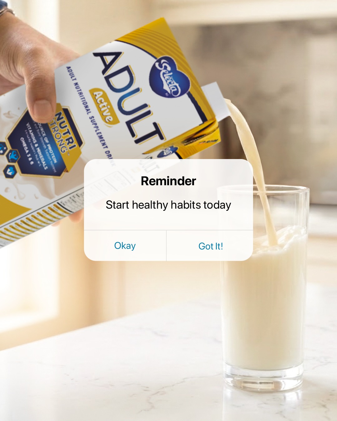 Selecta Fortified Milk Facebook ad: This Nutrition Month, here's your one small reminder