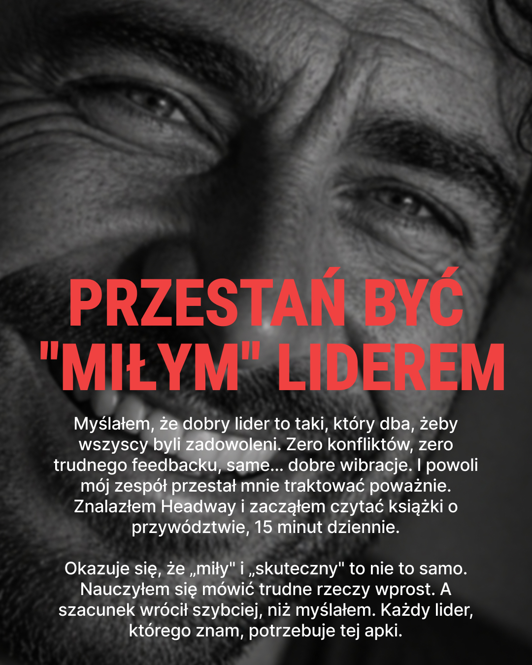 Zuzanna Wojciechowska Facebook ad: Przeciętny CEO czyta 52 książki rocznie, Headway cię tam…