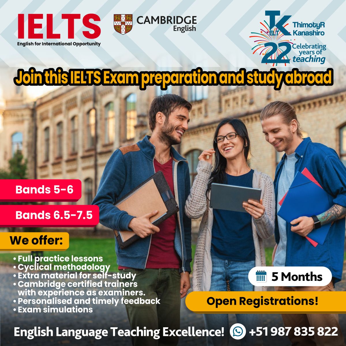 Thimoty R Kanashiro ELT Facebook ad: Prepare with us to reach a high band…