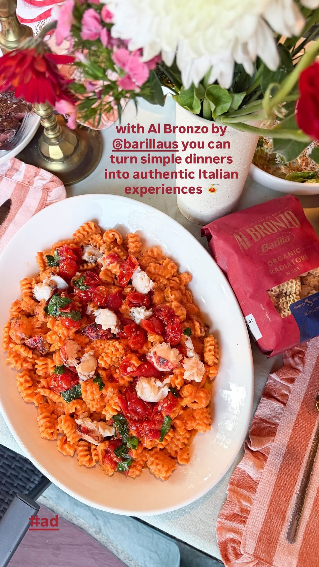 Barilla Facebook ad: Bring everyone together with our Organic Al Bronzo…